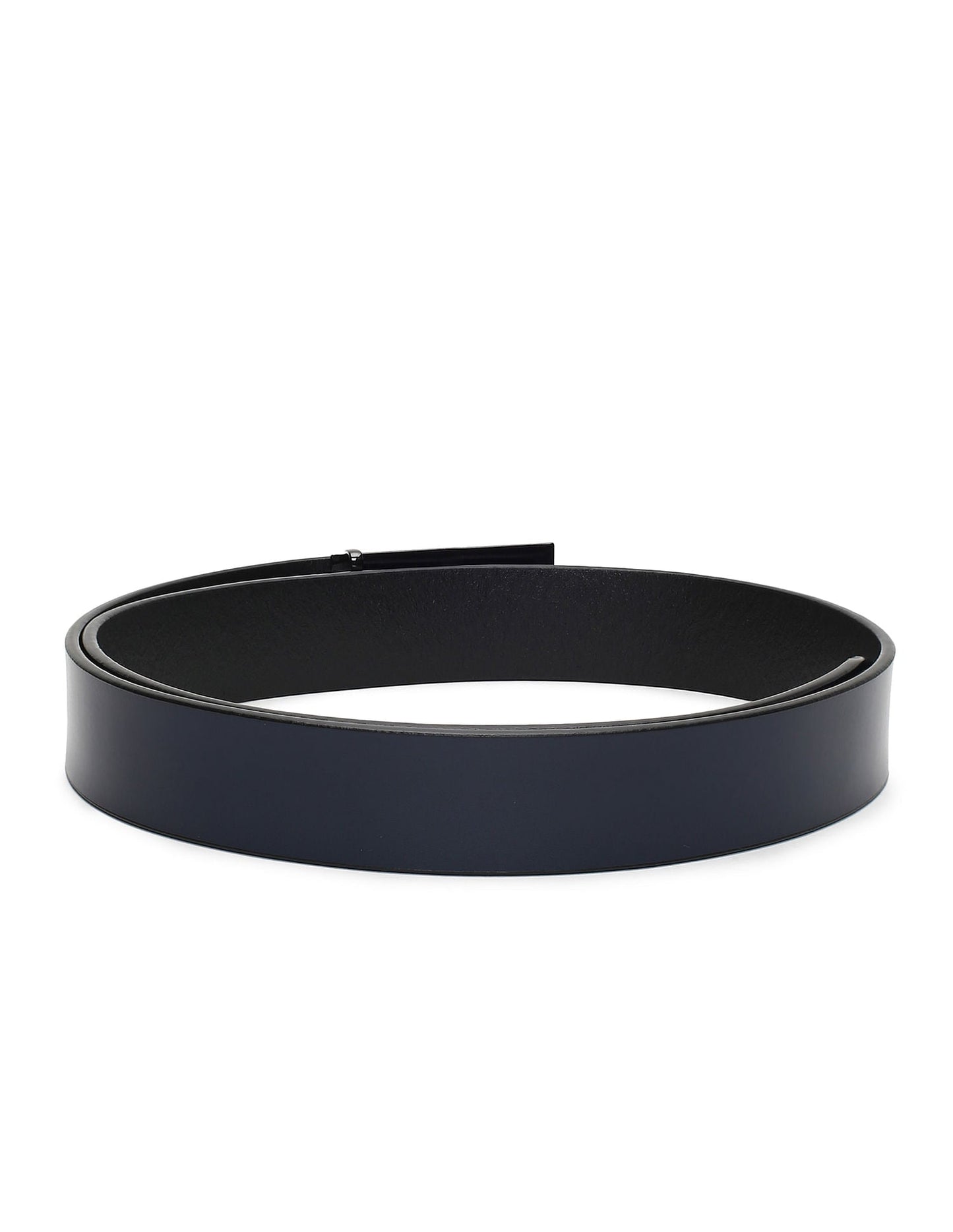 Leather Metallic Logo Belt