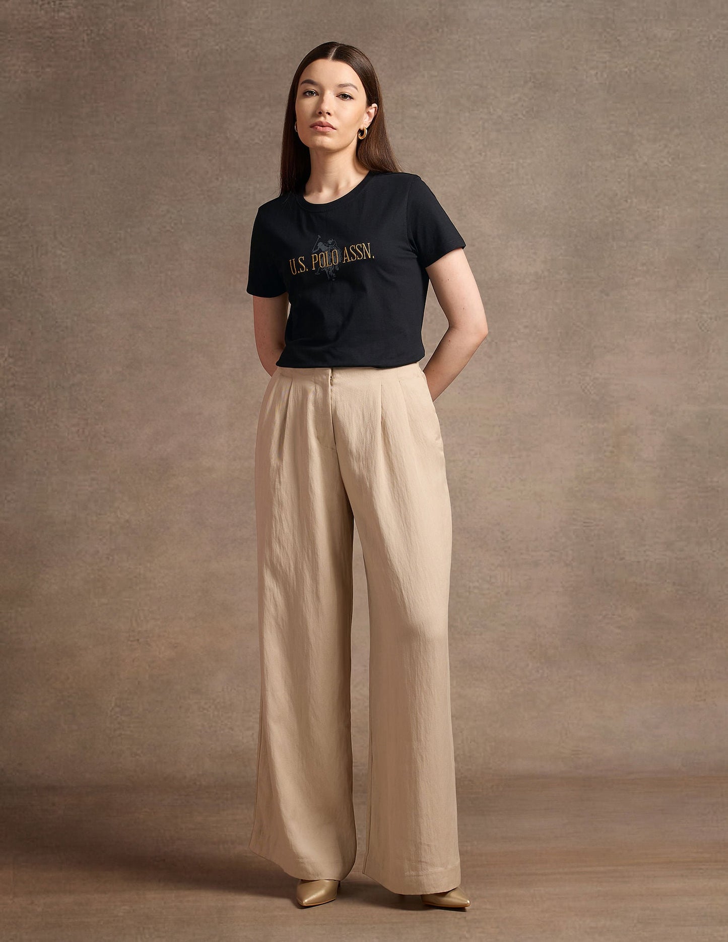 Brand Embroidered Regular Fit T-Shirt