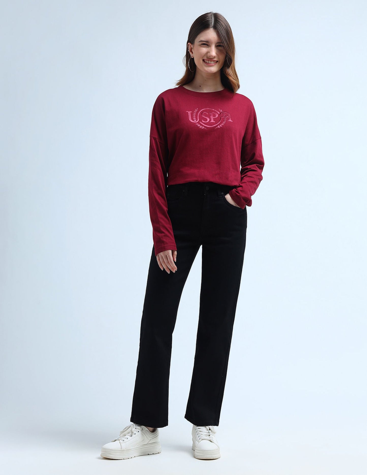 High Rise Straight Fit Jeans