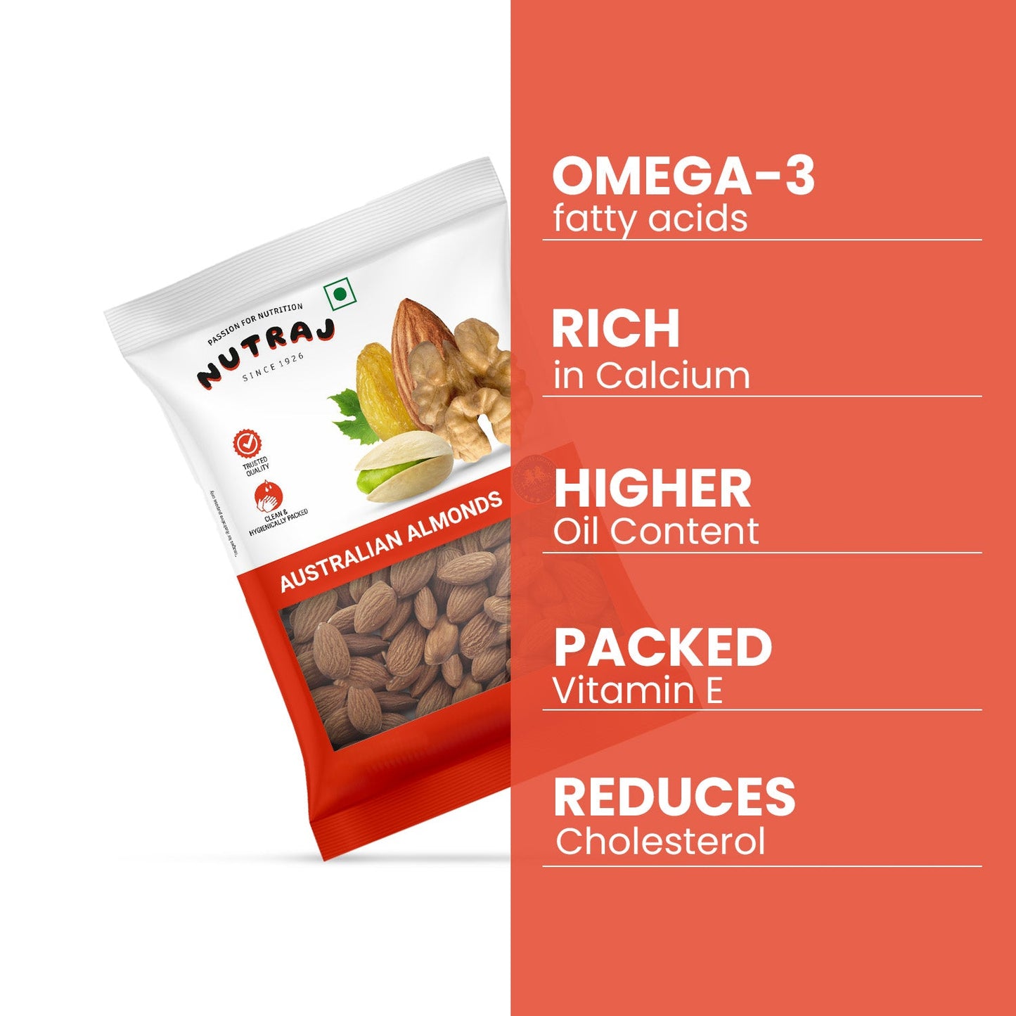Nutraj Australian Almonds Kernel 100g
