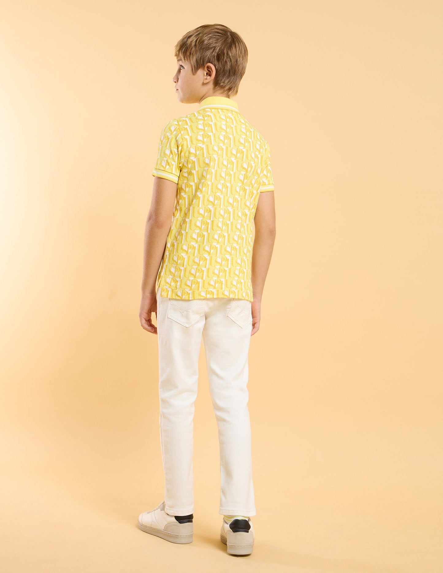 Boys All Over Printed Regular Fit Polo Shirt