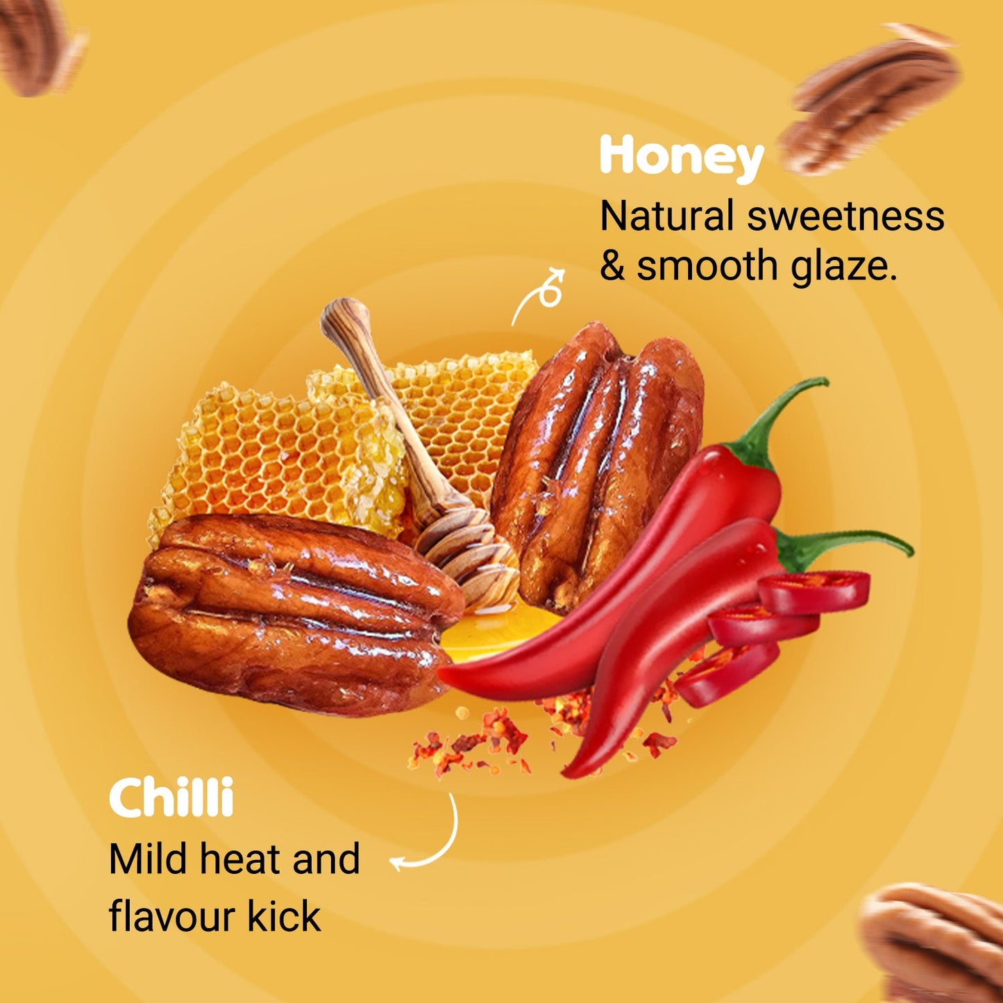 Nutraj Snackrite Honey Chilli Pecan Nuts 40 g Pouch
