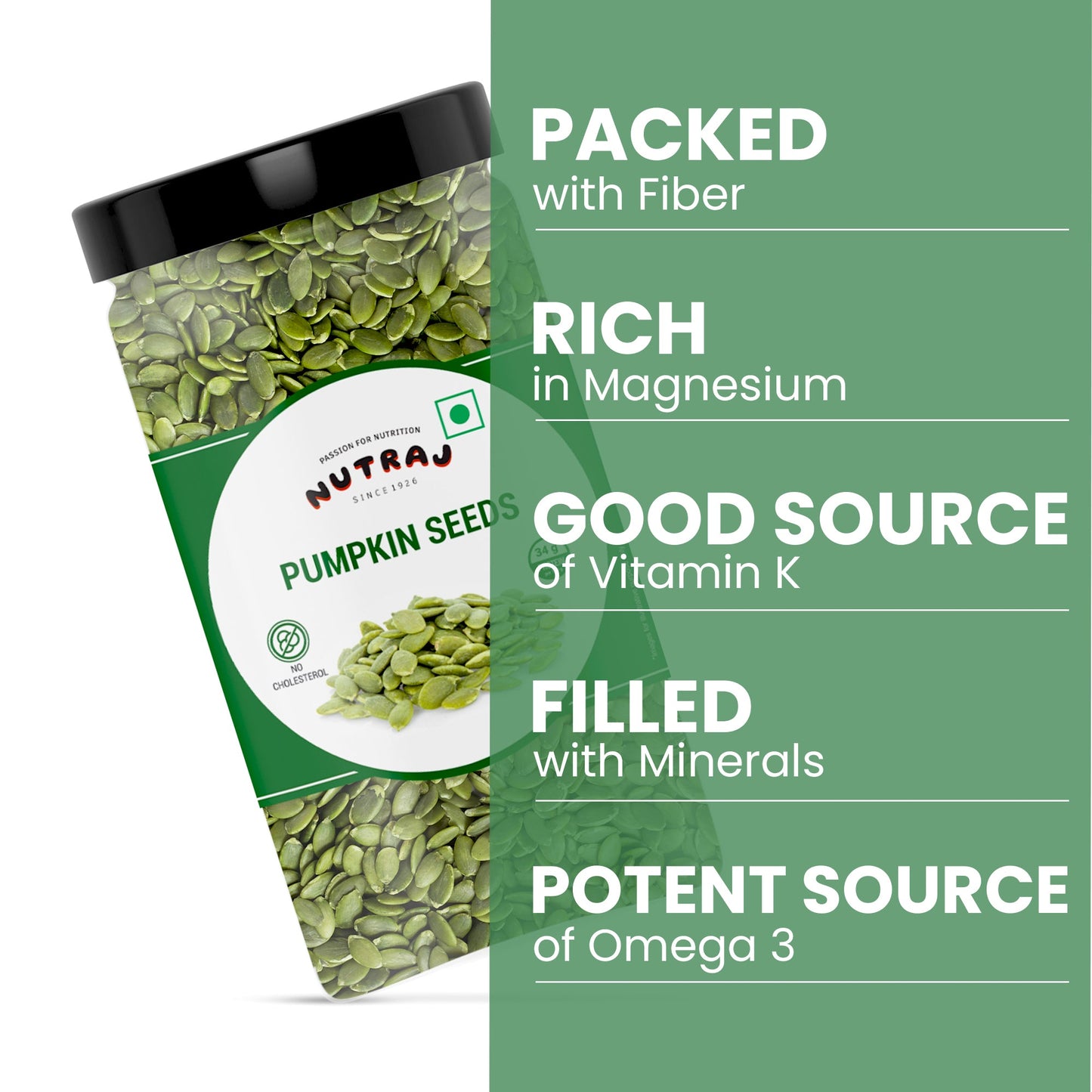 Nutraj Pumpkin seeds 500g Jar