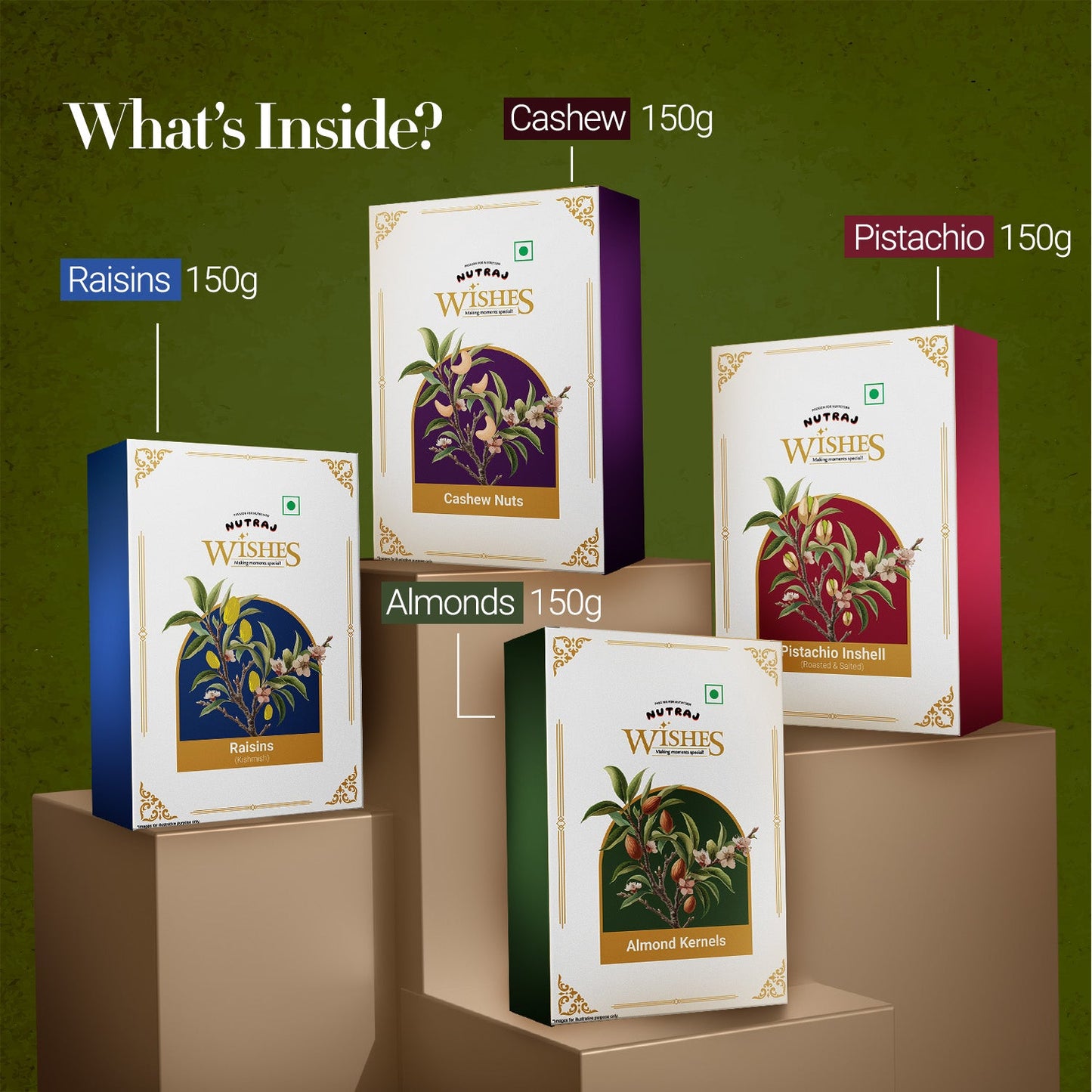 Nutraj Wishes Royal Blossom 600g Diwali Gift Hamper | GB-59