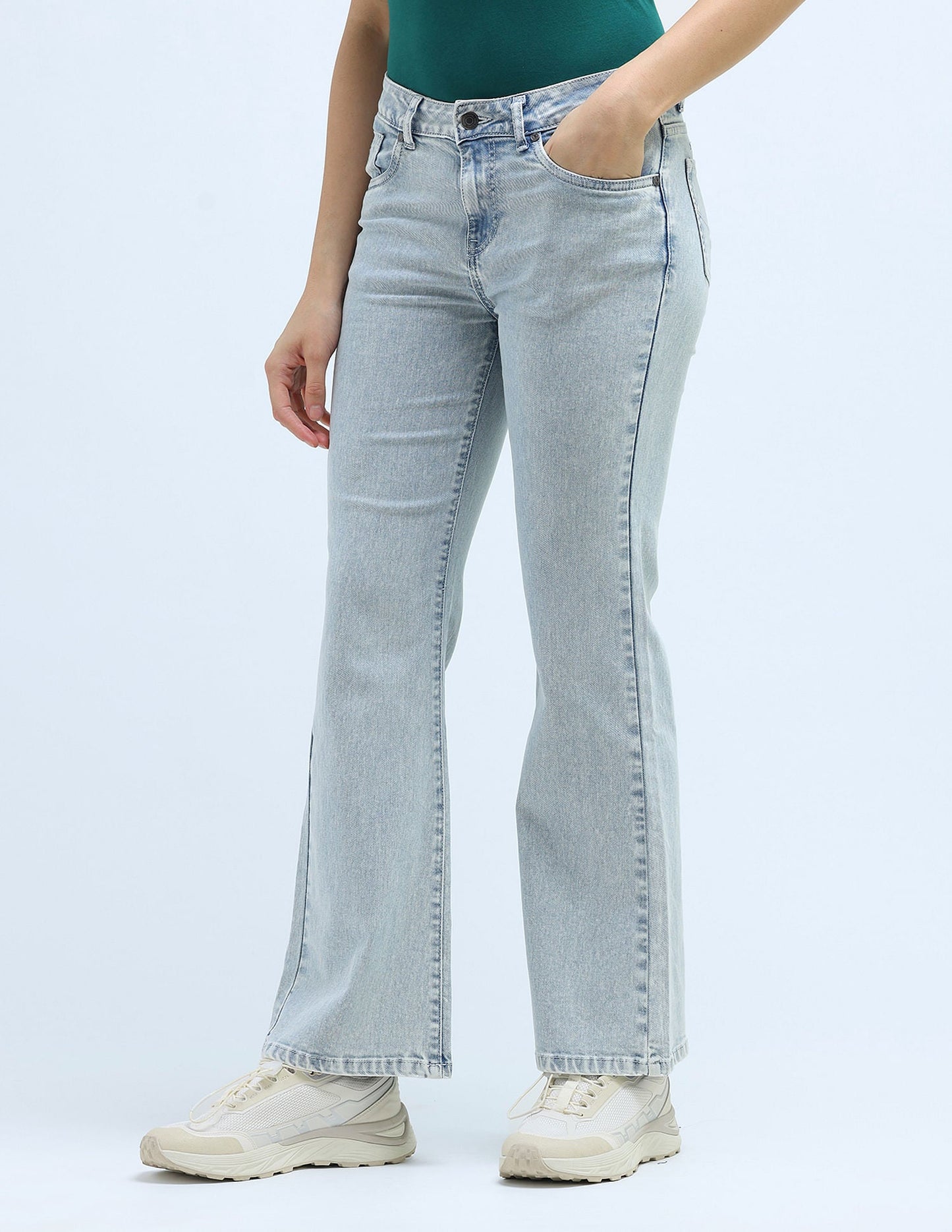 Mid Rise Boot Cut Jeans