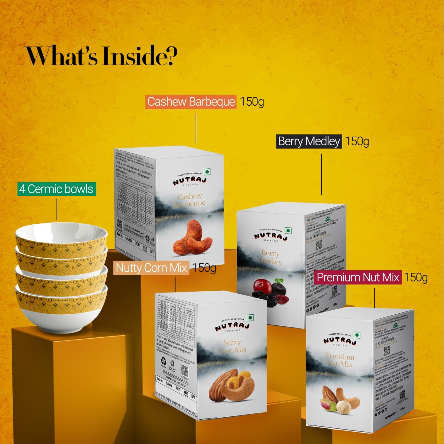 Nutraj Wishes Yellow Bloom 600g Diwali Gift Box | GB-92