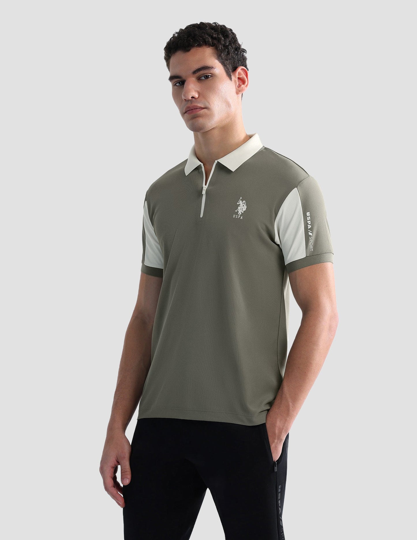 Solid Slim Fit Active Polo Shirt