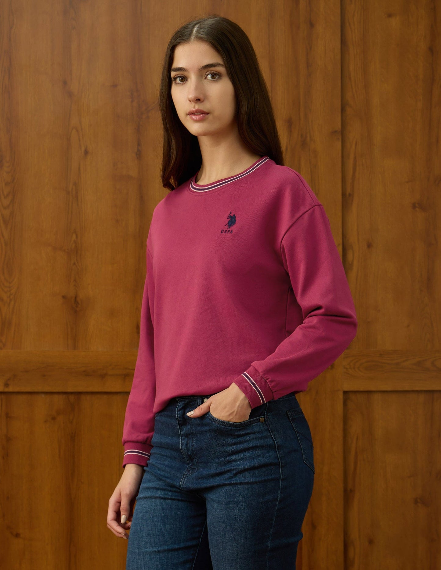 Solid Drop Shoulder Sweatshirt