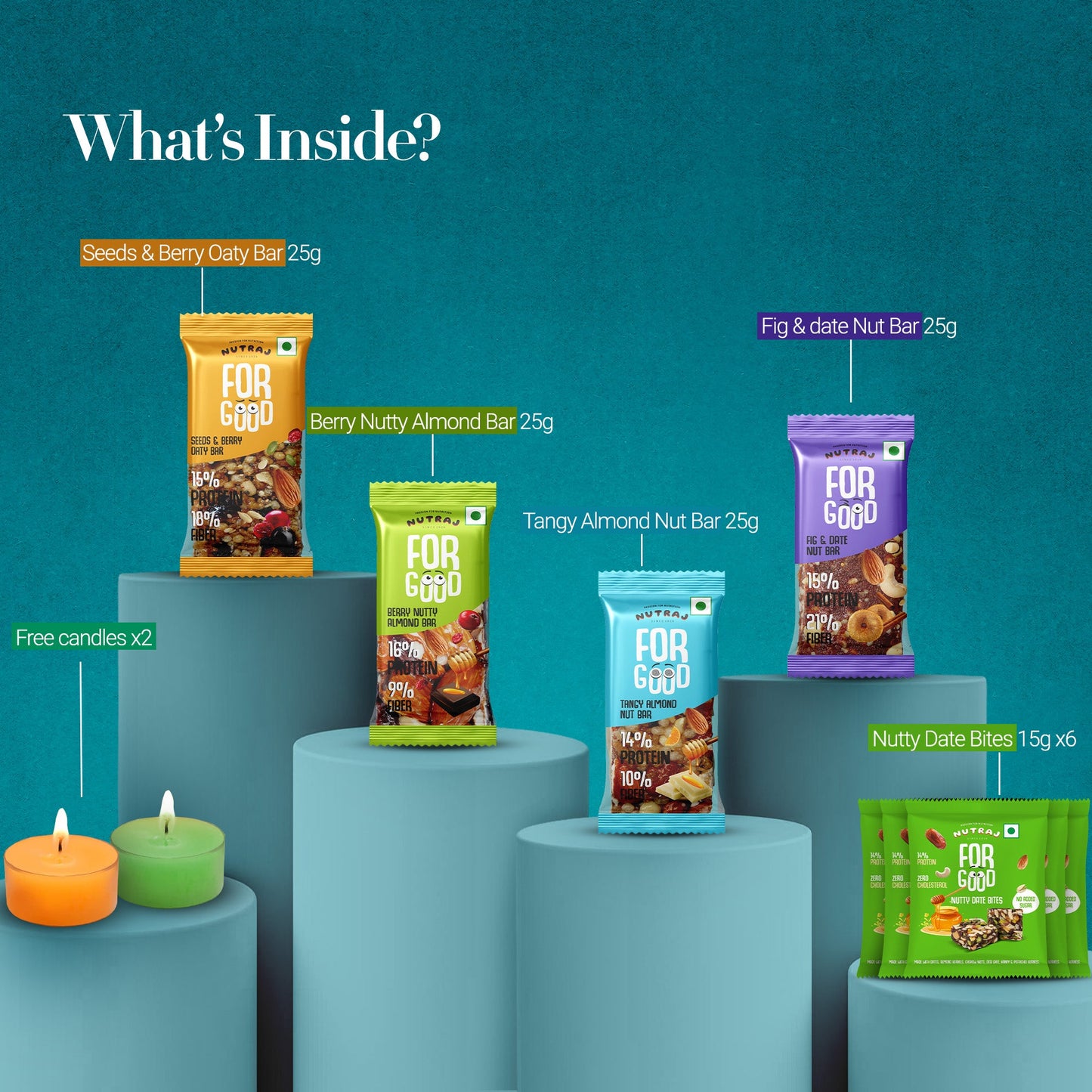 Nutraj Diwali Gift Hamper 190g With 2 Candles