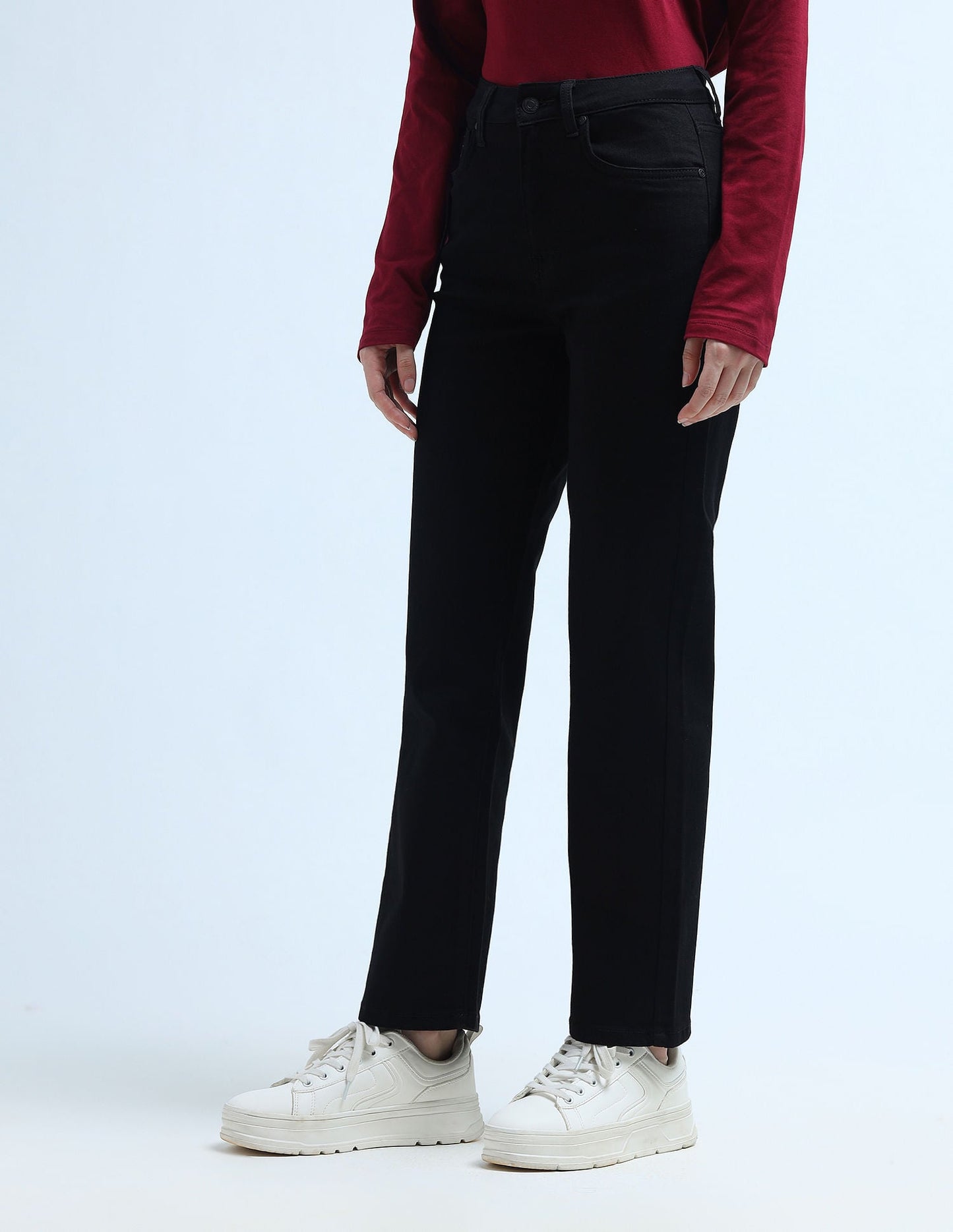 High Rise Straight Fit Jeans