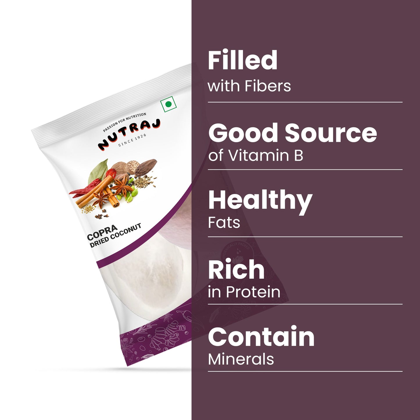 Nutraj Copra Dried Coconut Whole 200g