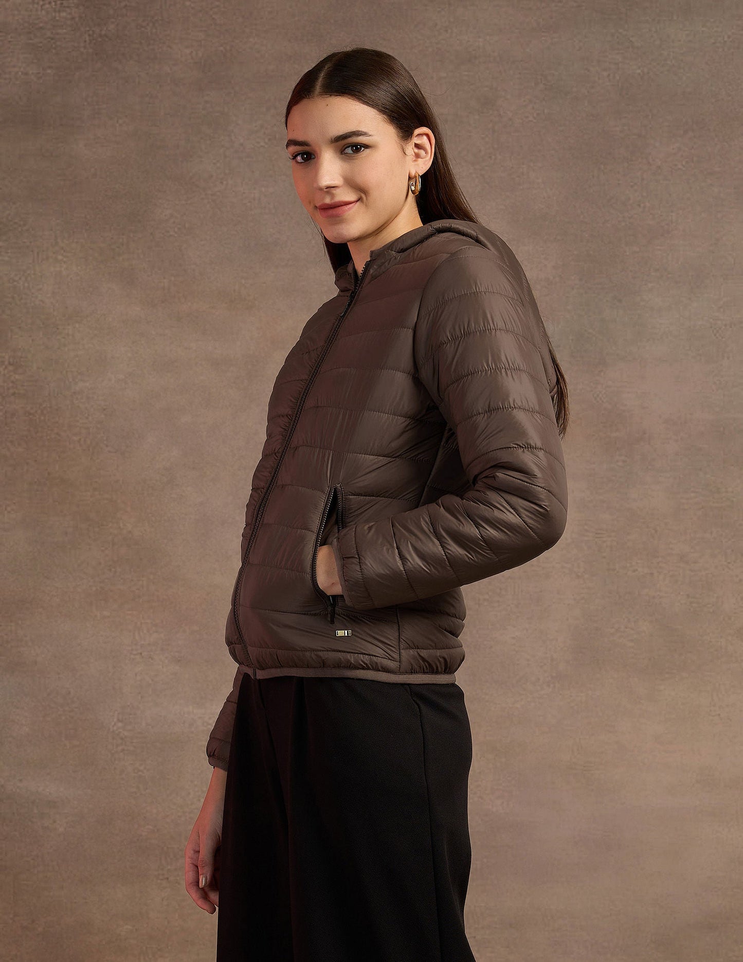 Hooded Nylon Puffer Jacket
