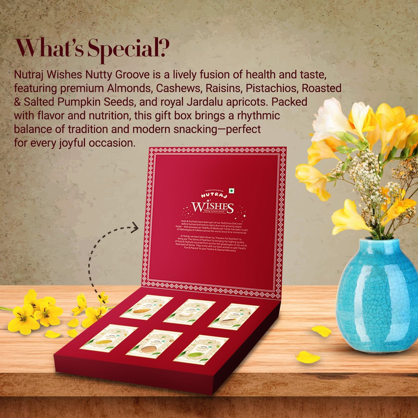 Nutraj Wishes Nutty Groove Diwali Gift Box 600g | GB-82