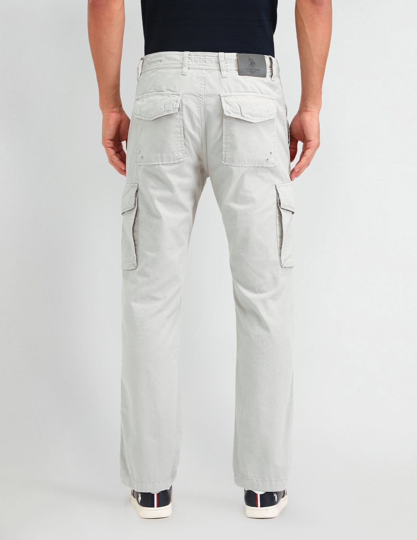 Straight Fit Textured Trousers