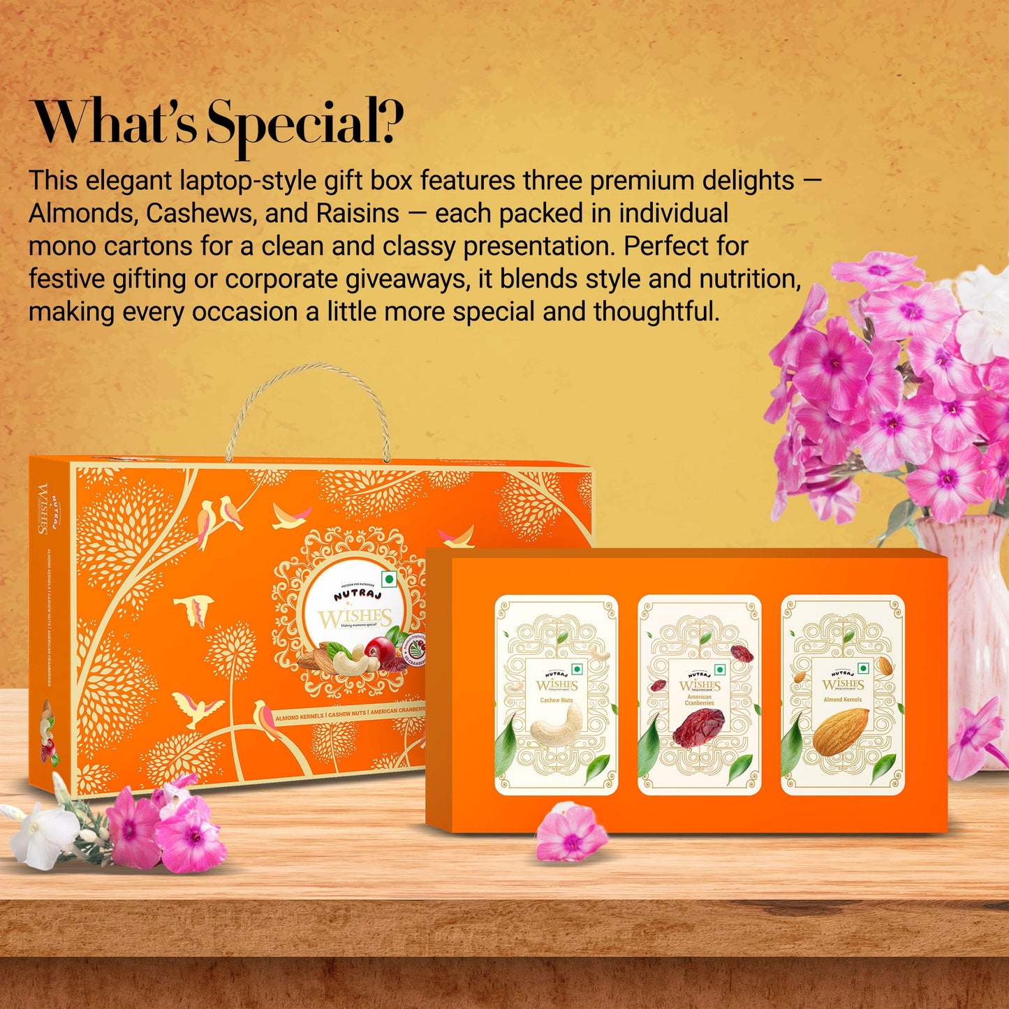 Nutraj Wishes Birds of Bliss Diwali Gift Box 300g | GB-154