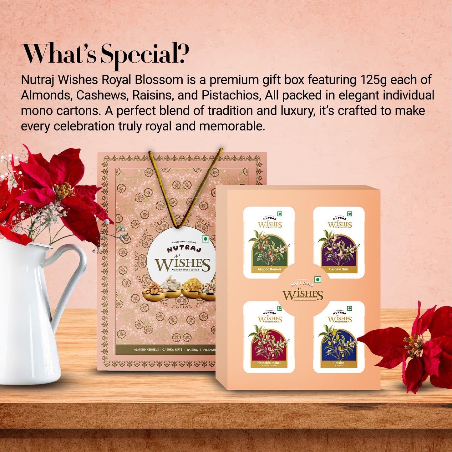 Nutraj Wishes Royal Blossom Diwali Gift Box 500g | GB-151