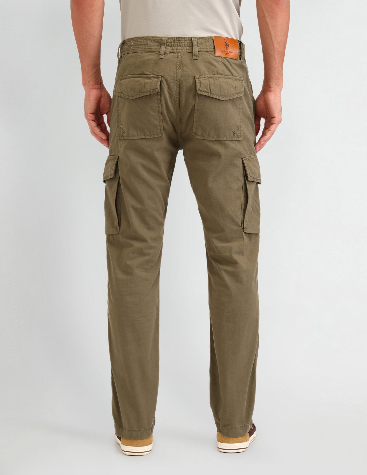 Straight Fit Textured Trousers