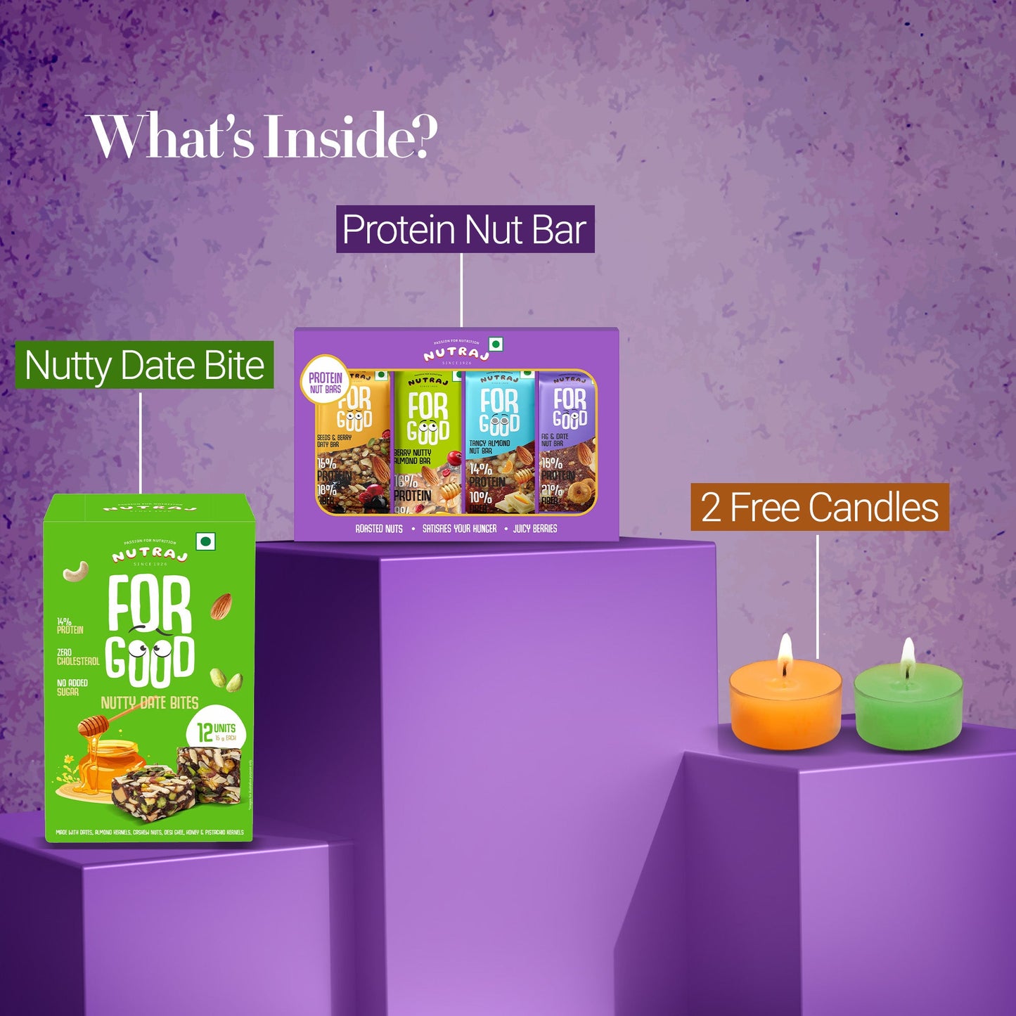 Nutraj Diwali Gift Hamper 280gm With 2 Candles