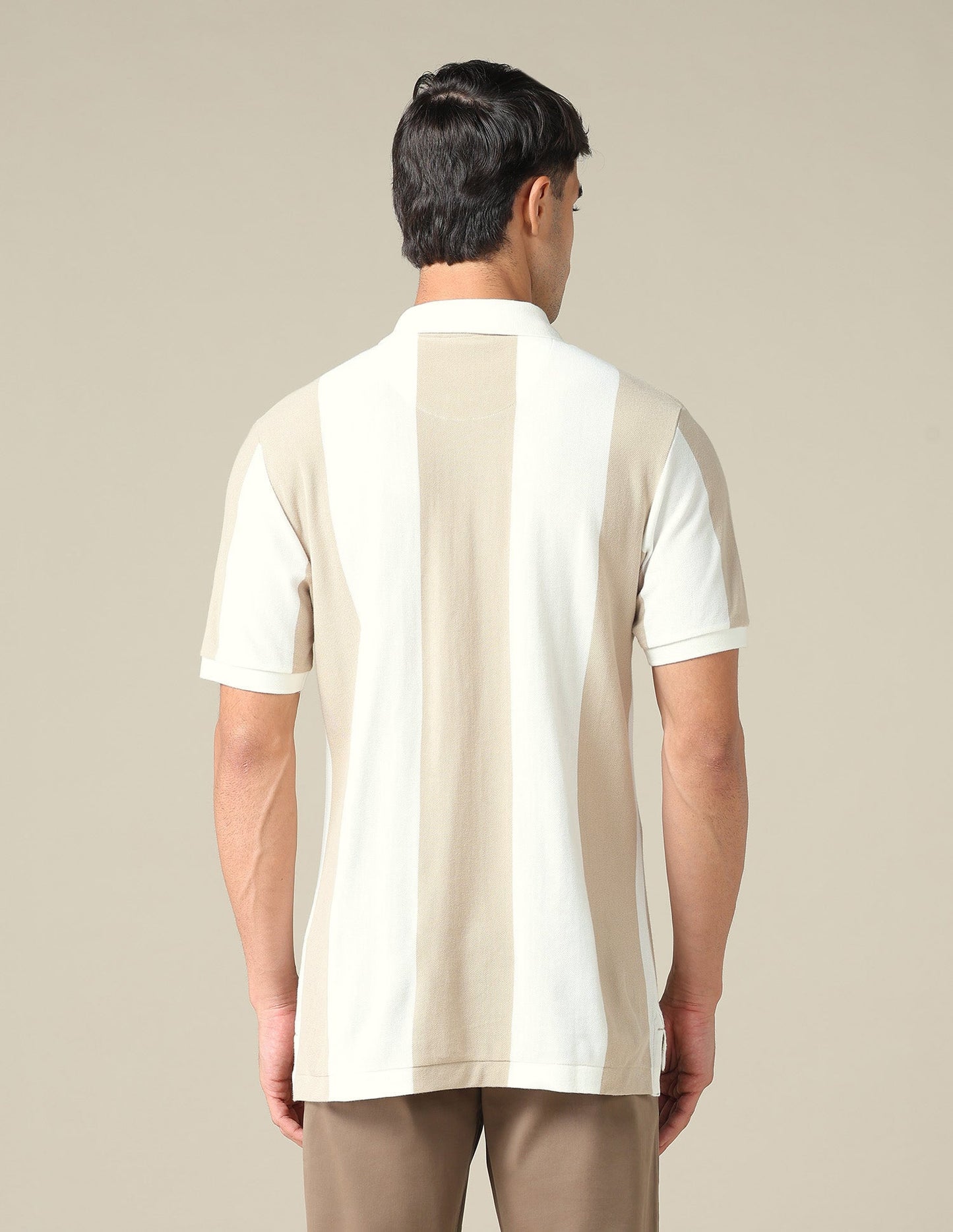Vertical Striped Muscle Fit Polo Shirt