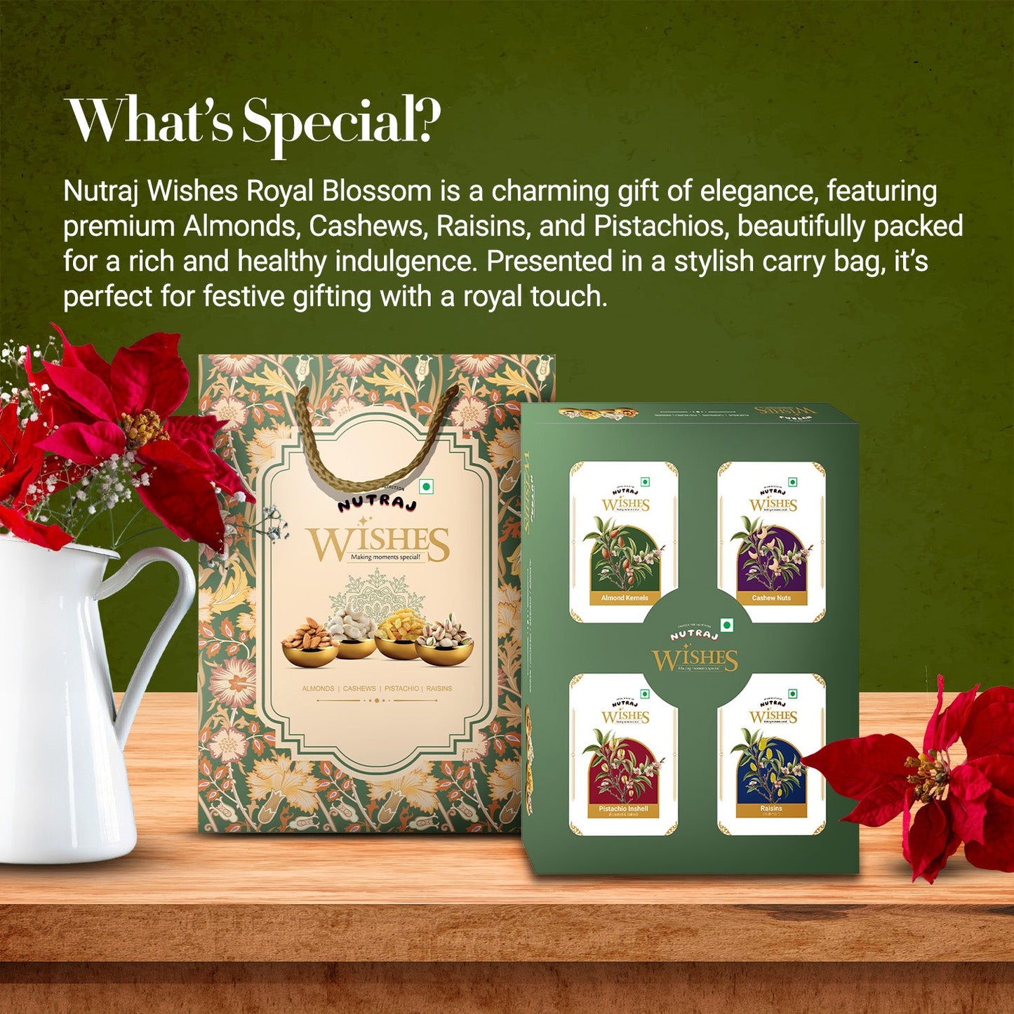 Nutraj Wishes Royal Blossom 600g Diwali Gift Hamper | GB-59