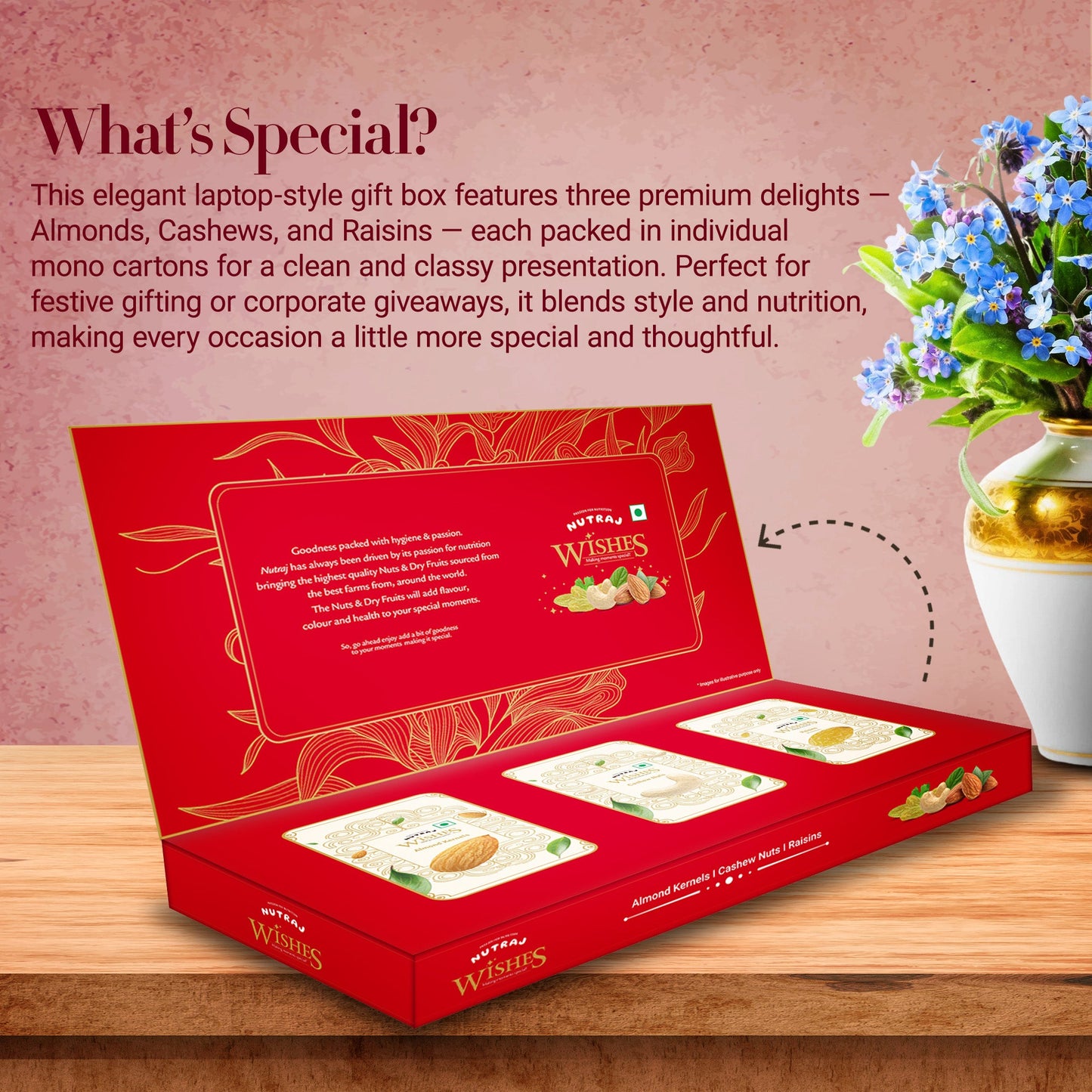 Nutraj Wishes Leafy Wispers 300g Diwali Gift Box | GB-152