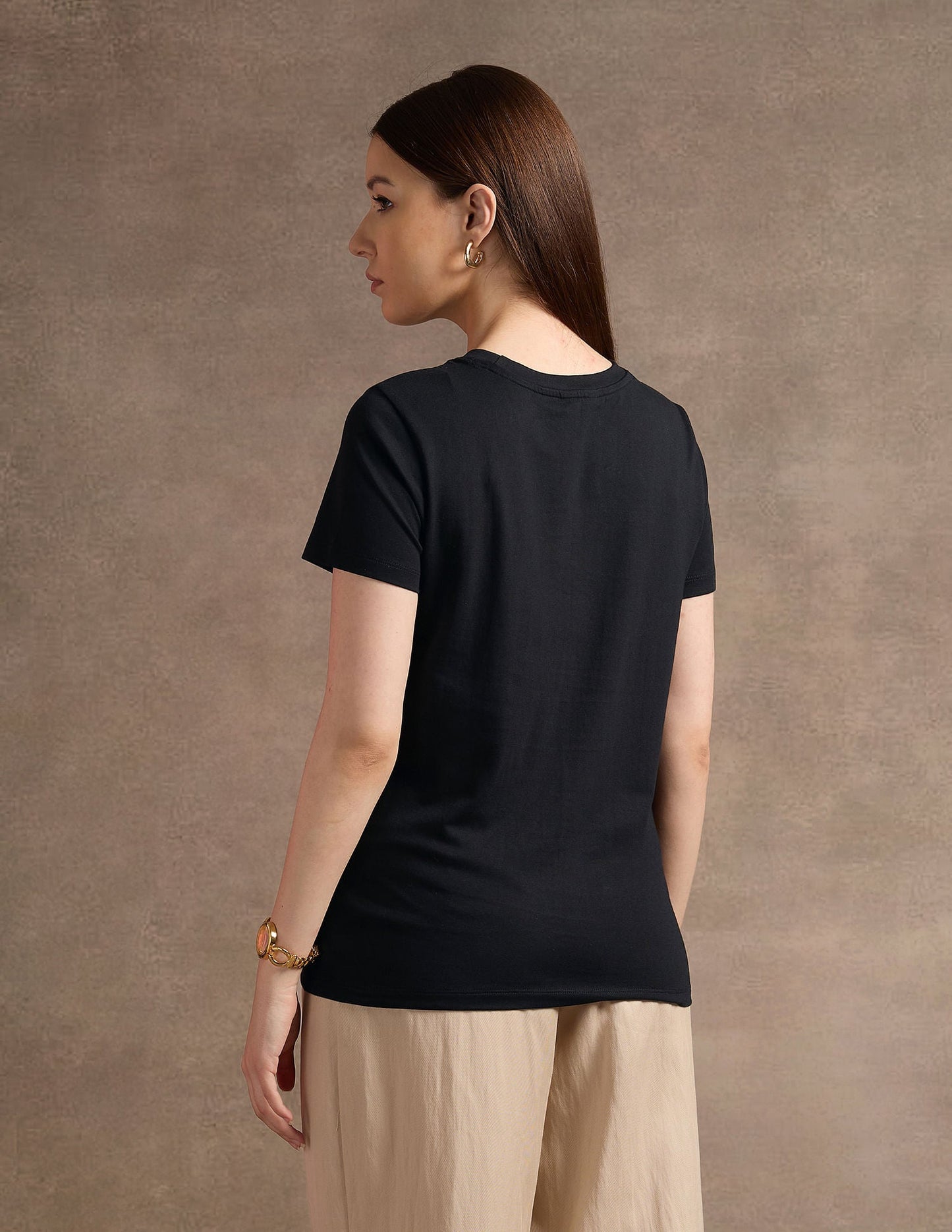 Brand Embroidered Regular Fit T-Shirt