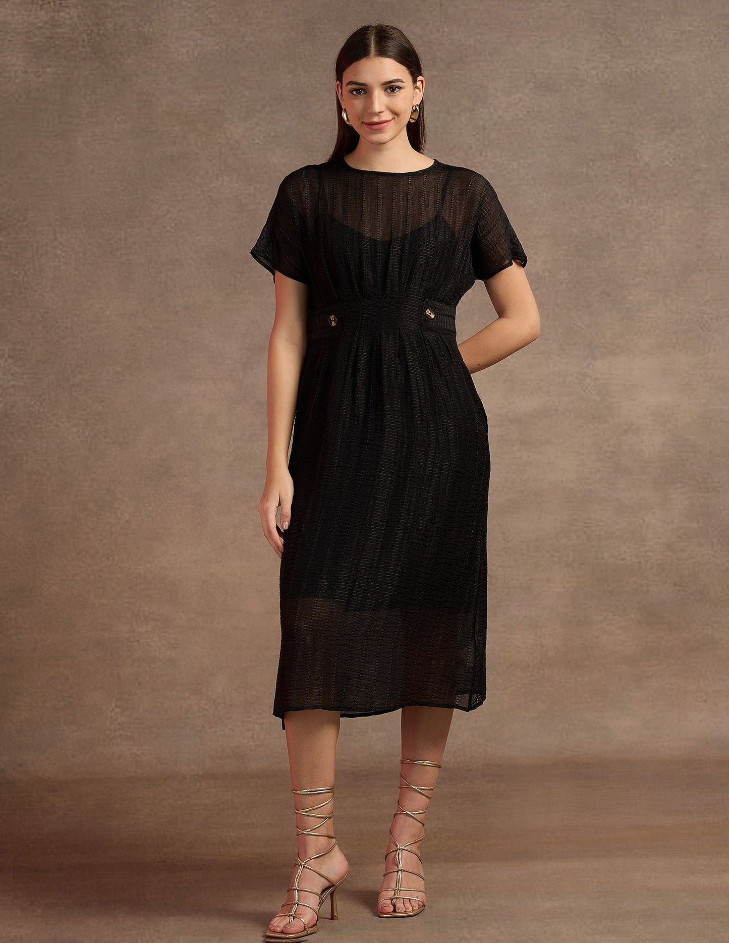 Extended Shoulder Dress