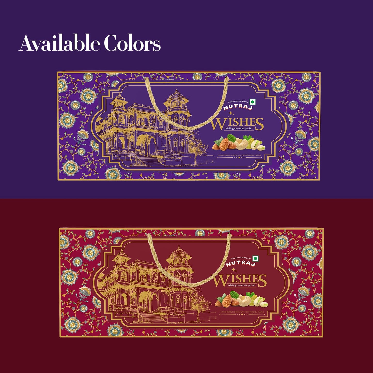 Nutraj Wishes Floral Majesty 600g Diwali Gift Box | GB-79