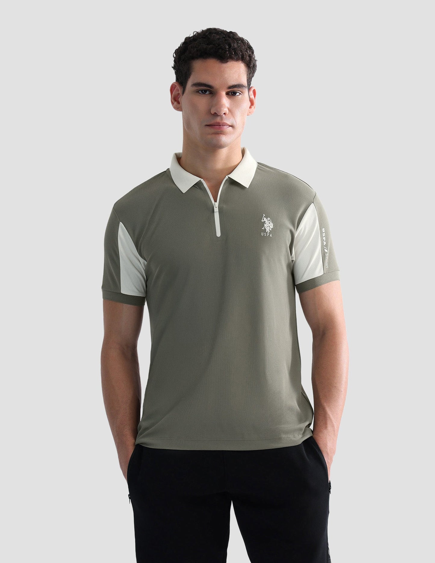 Solid Slim Fit Active Polo Shirt