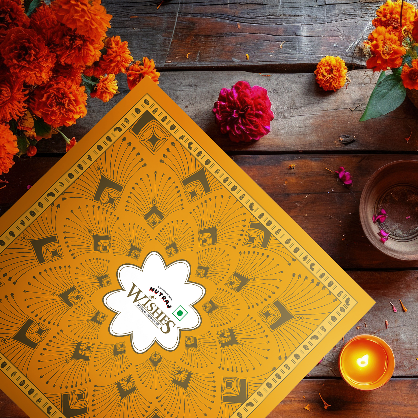 Nutraj Wishes Yellow Bloom 600g Diwali Gift Box | GB-92