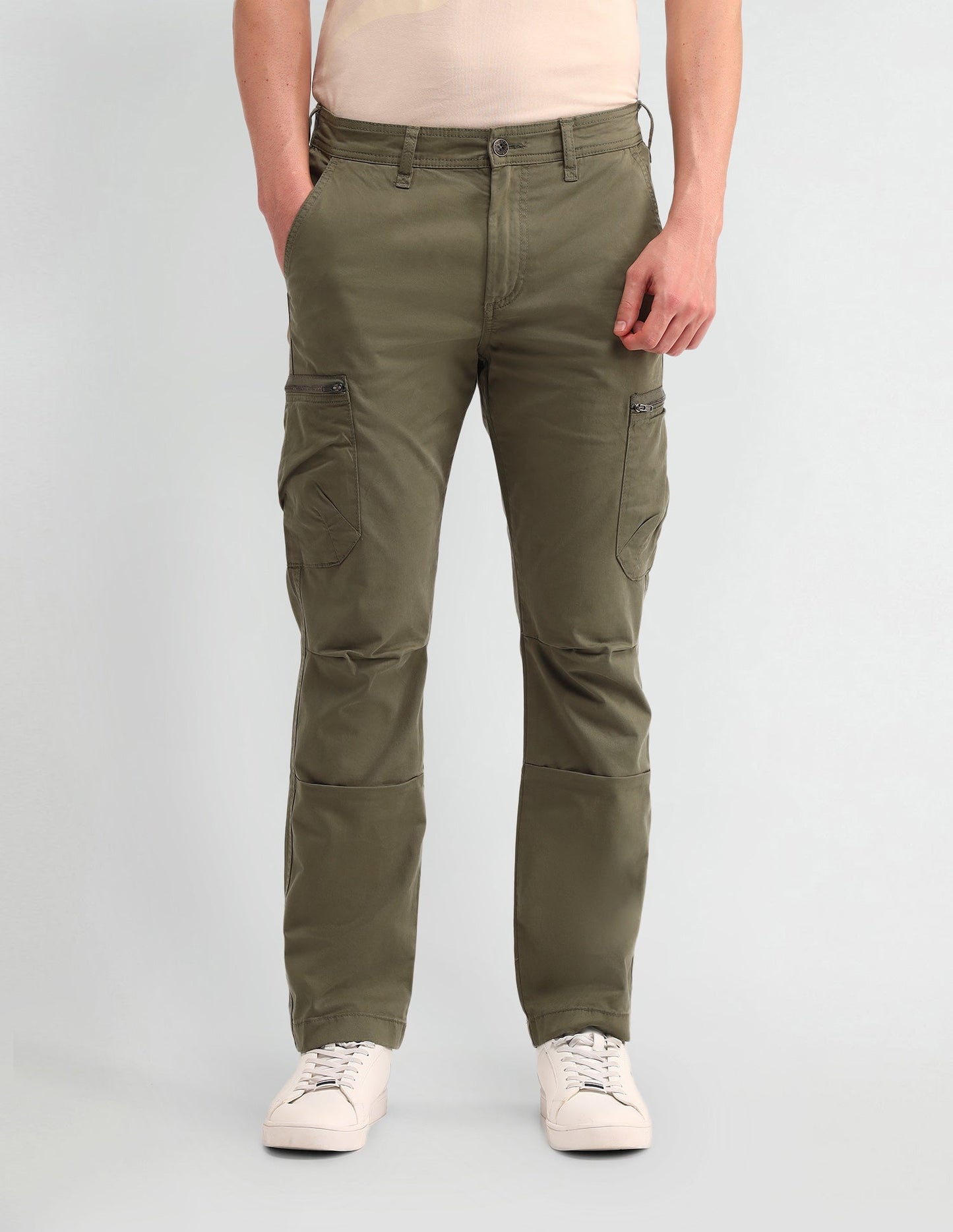 Straight Solid Trousers