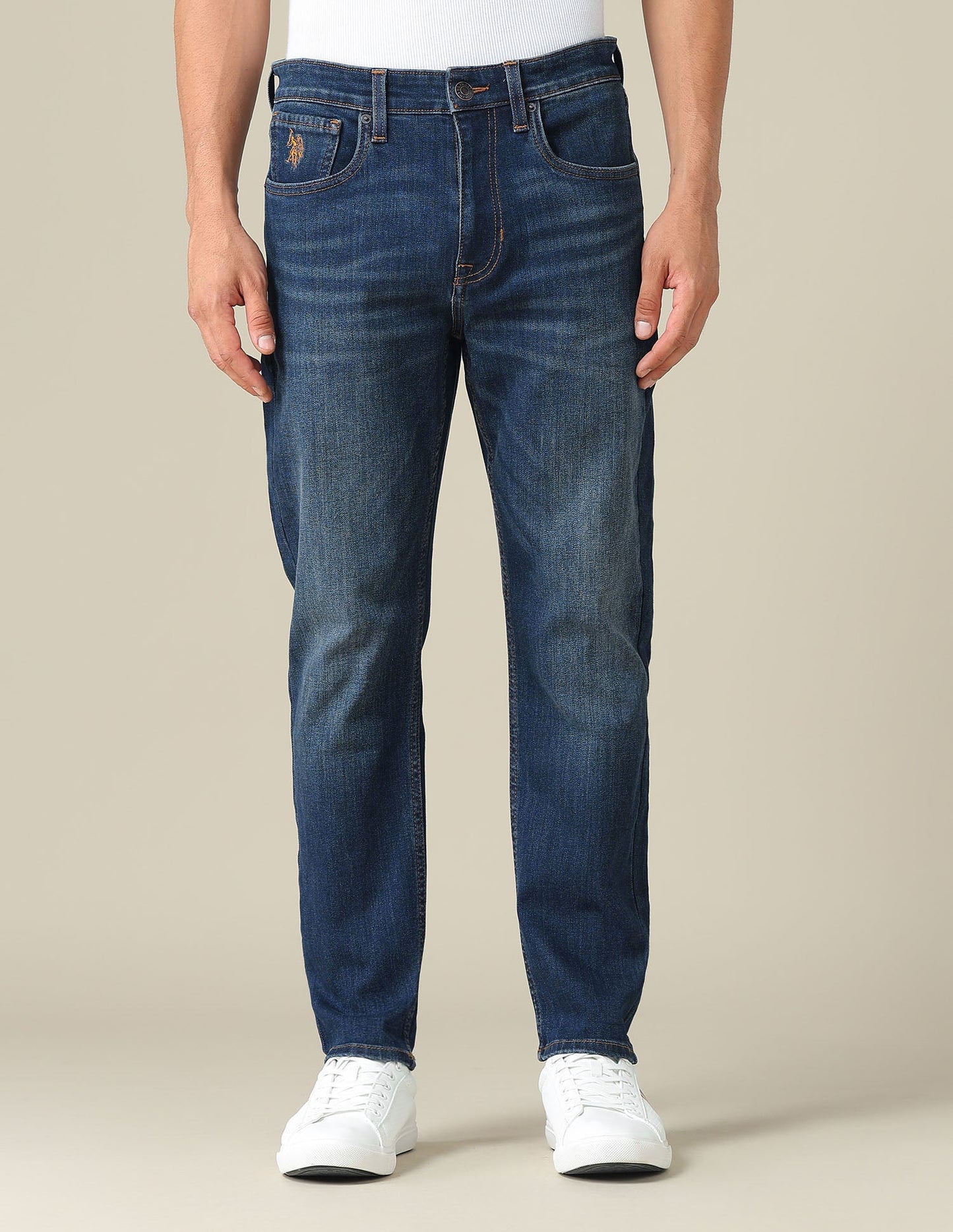 Cole Comfort Cropped Fit Blue Jeans