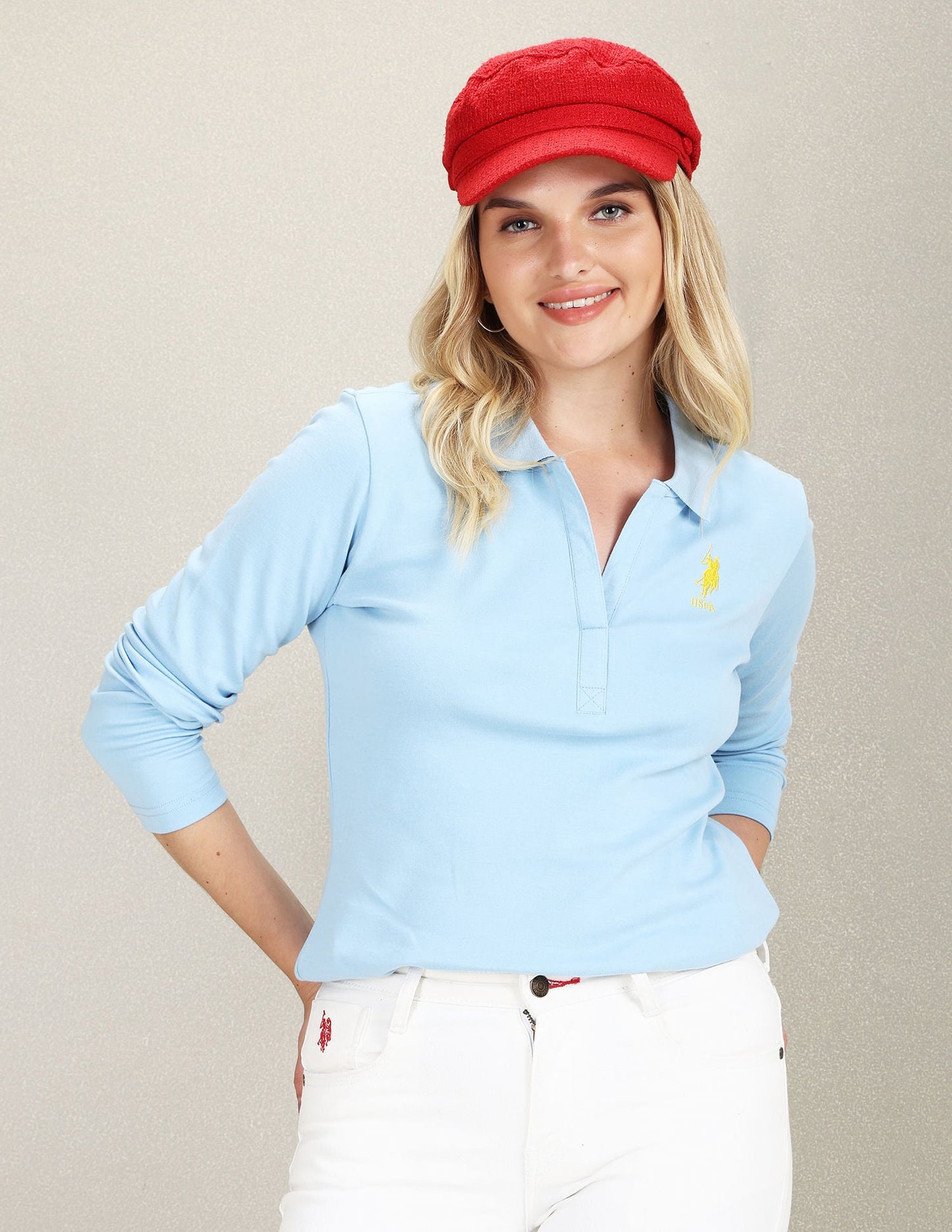 Long Sleeve Solid Polo Shirt