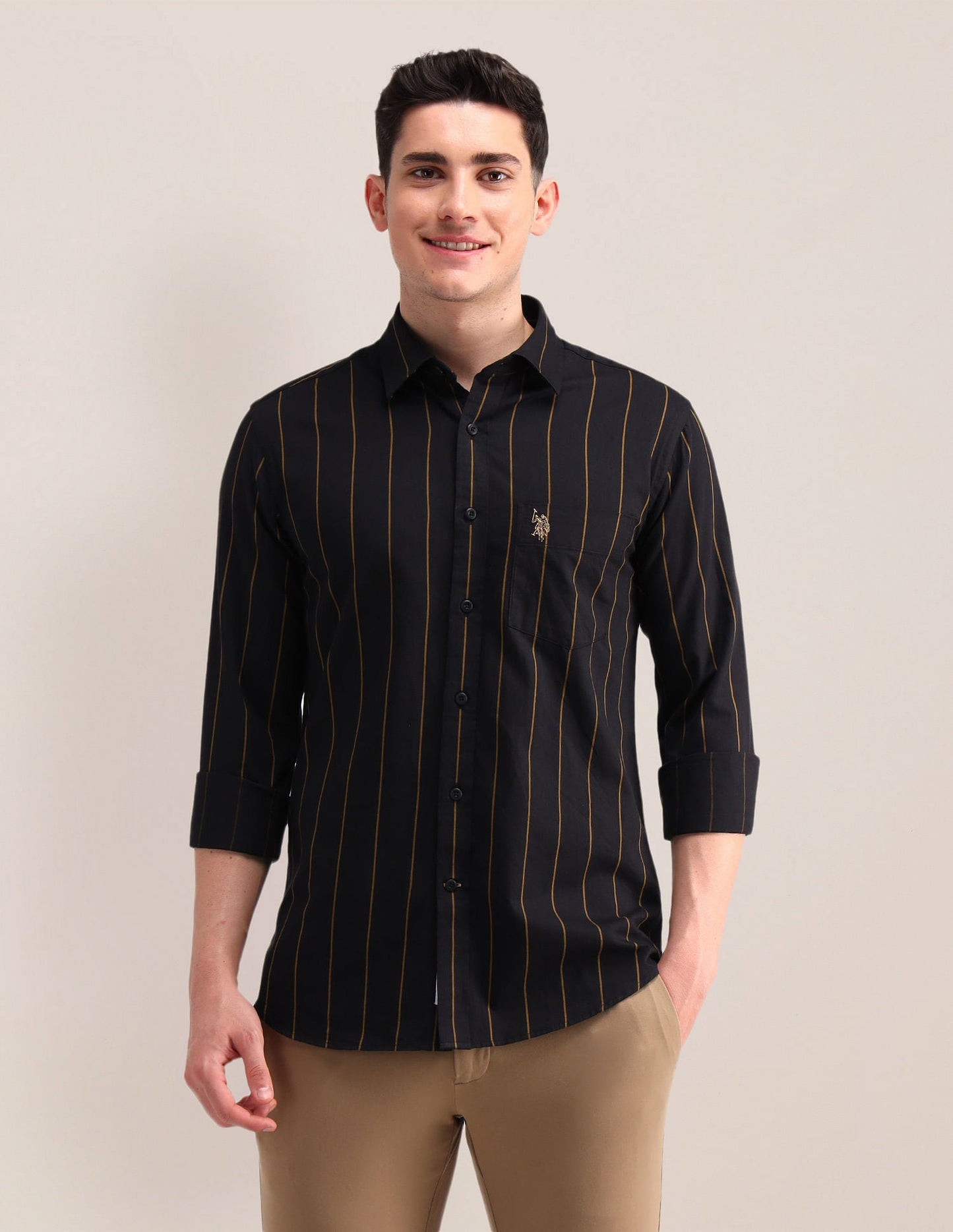 Tailored Fit Twill Striped Shirt