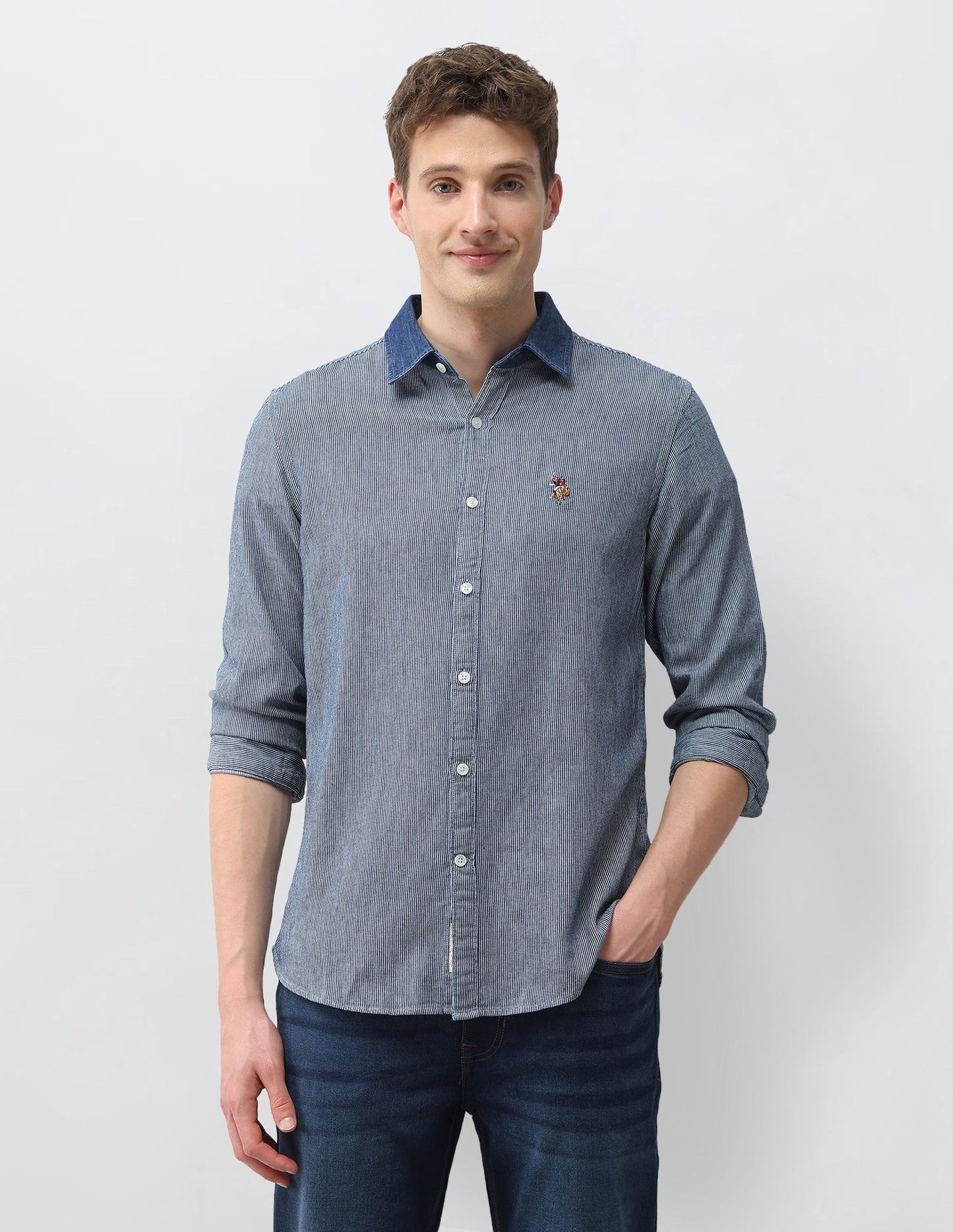 Vertical Striped Twill Shirt