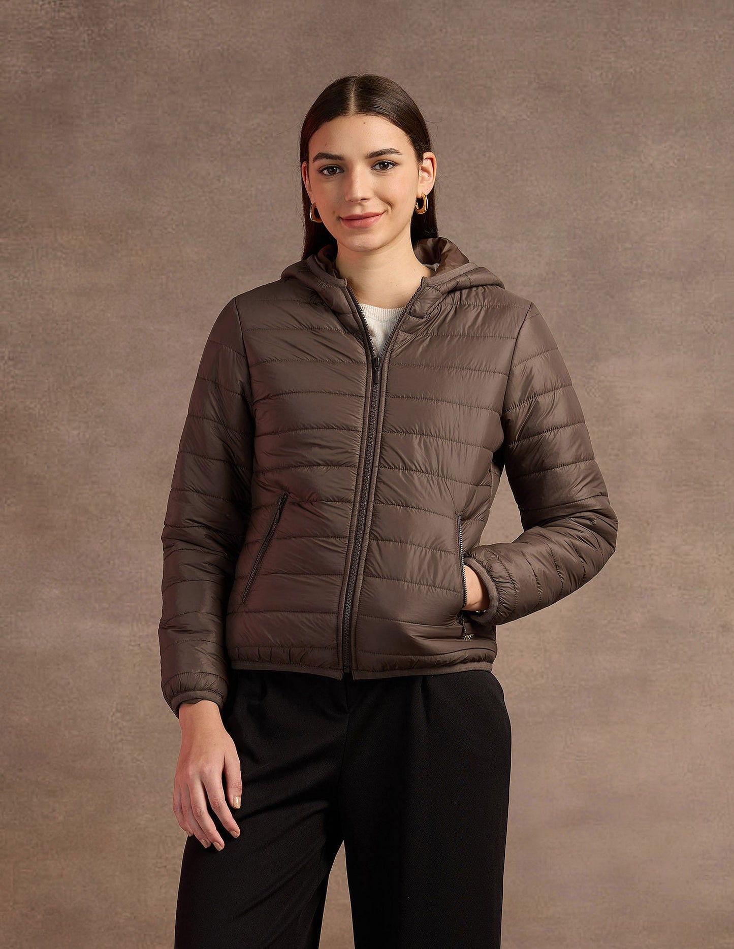 Hooded Nylon Puffer Jacket