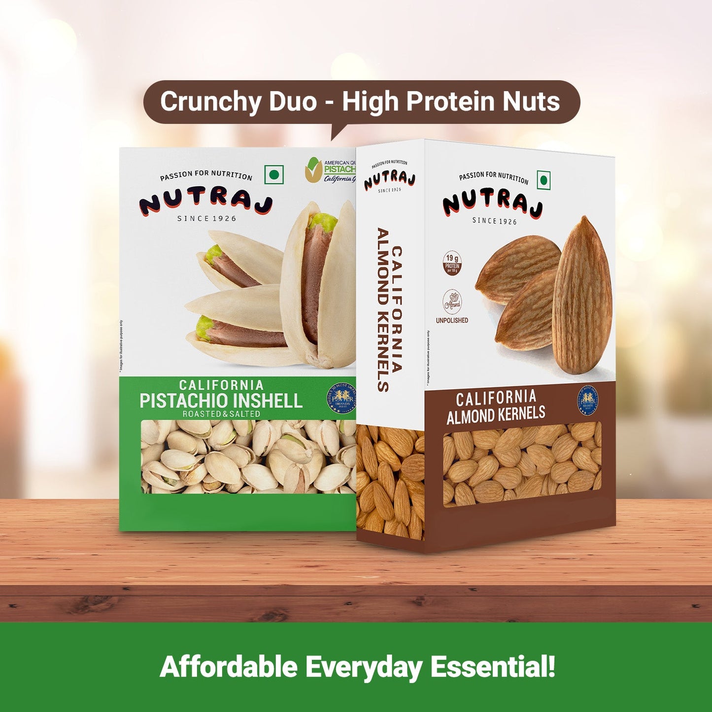 Nutraj Dry Fruits Combo 400g  - California Almonds, Pista 200g Each
