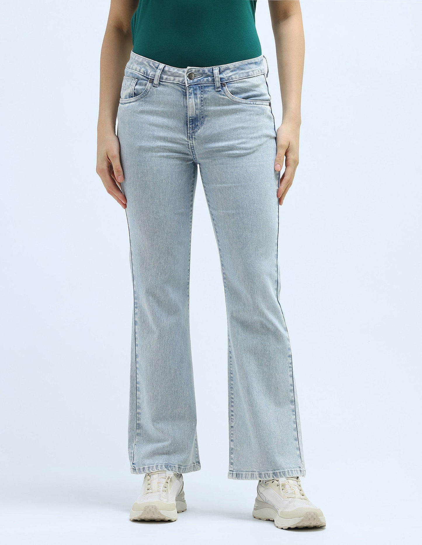 Mid Rise Boot Cut Jeans