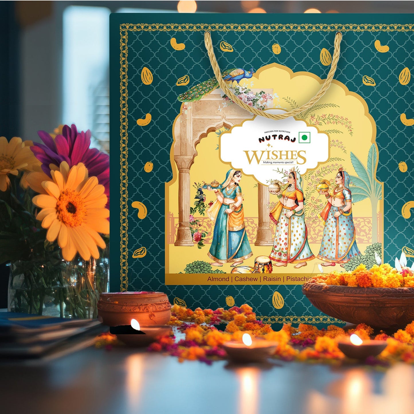 Nutraj Wishes Regal Tradition 1 Kg Diwali Gift Box | GB-158