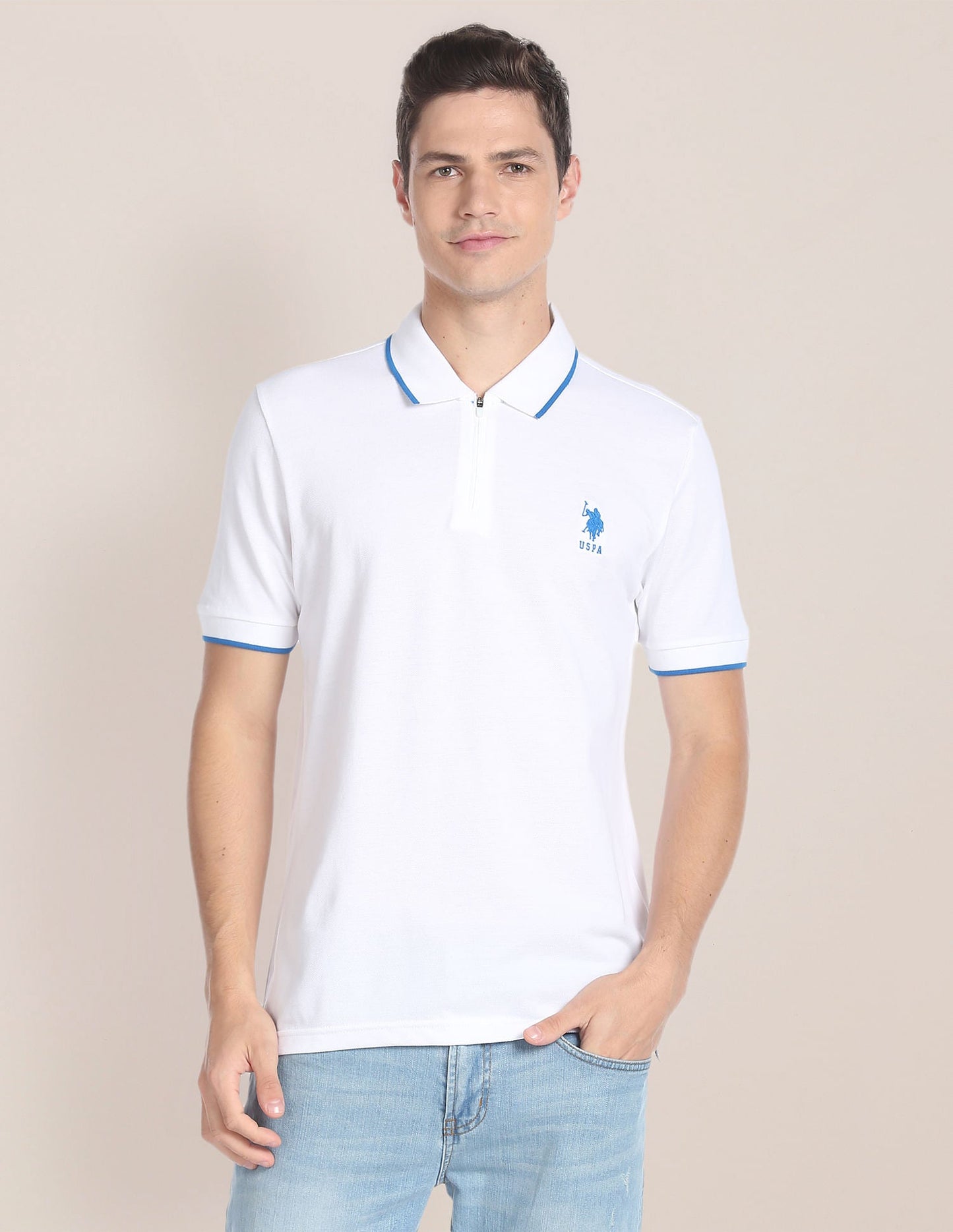Solid Cotton Polo Shirt