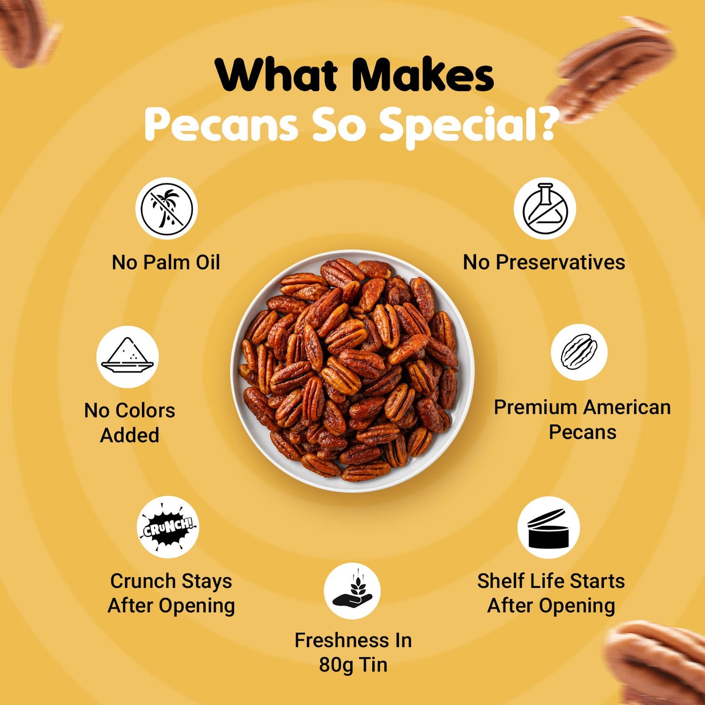 Nutraj Snackrite Honey Chilli Pecan Nuts 80 g Tin