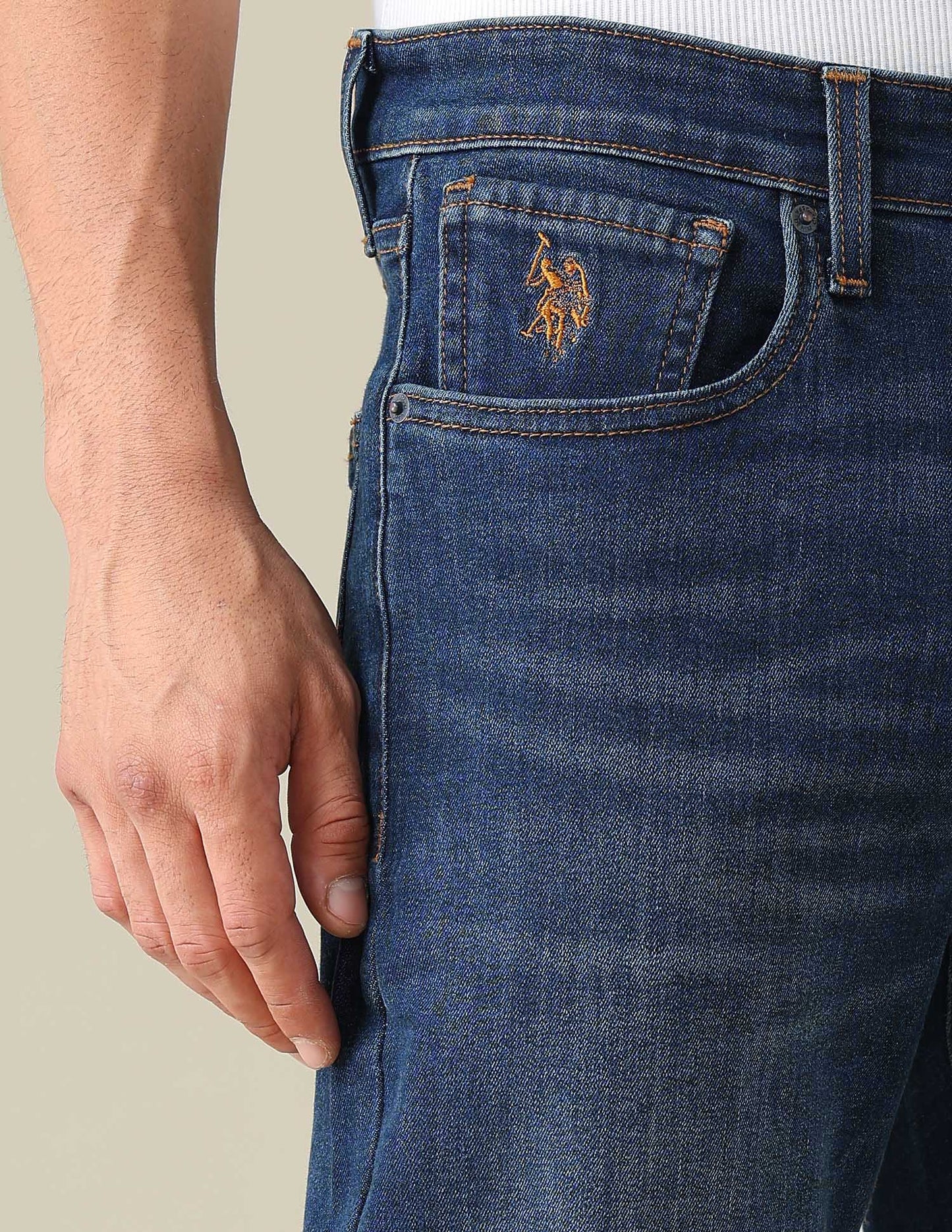 Cole Comfort Cropped Fit Blue Jeans
