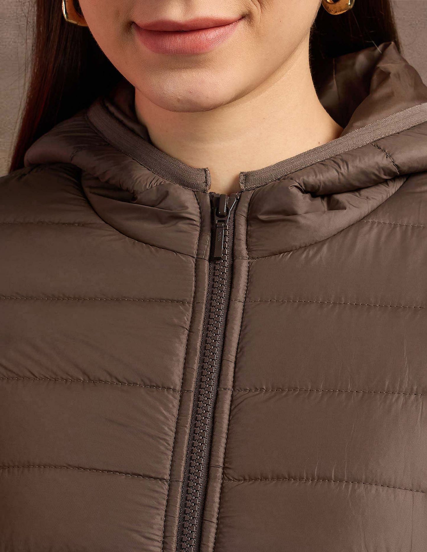 Hooded Nylon Puffer Jacket