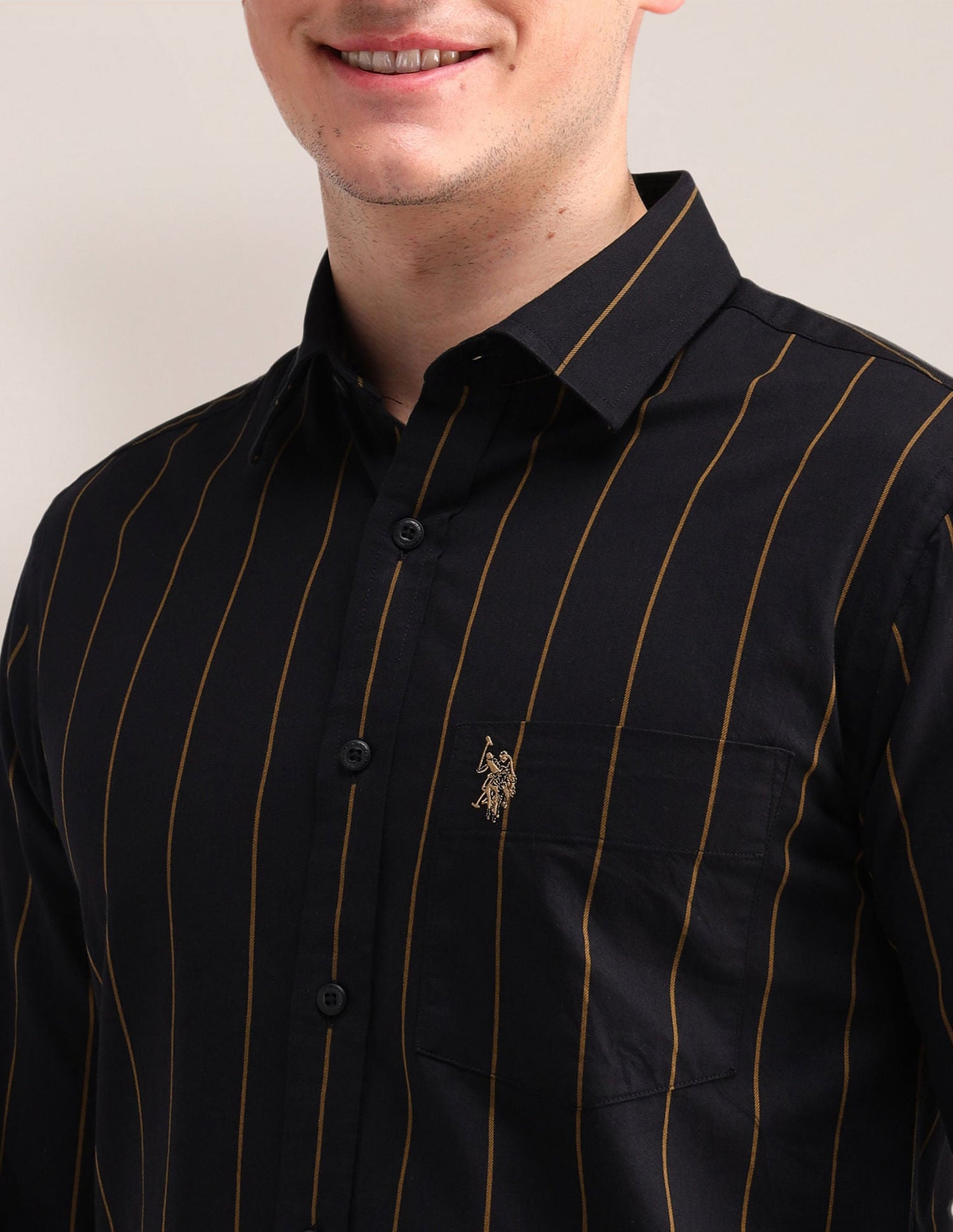 Tailored Fit Twill Striped Shirt