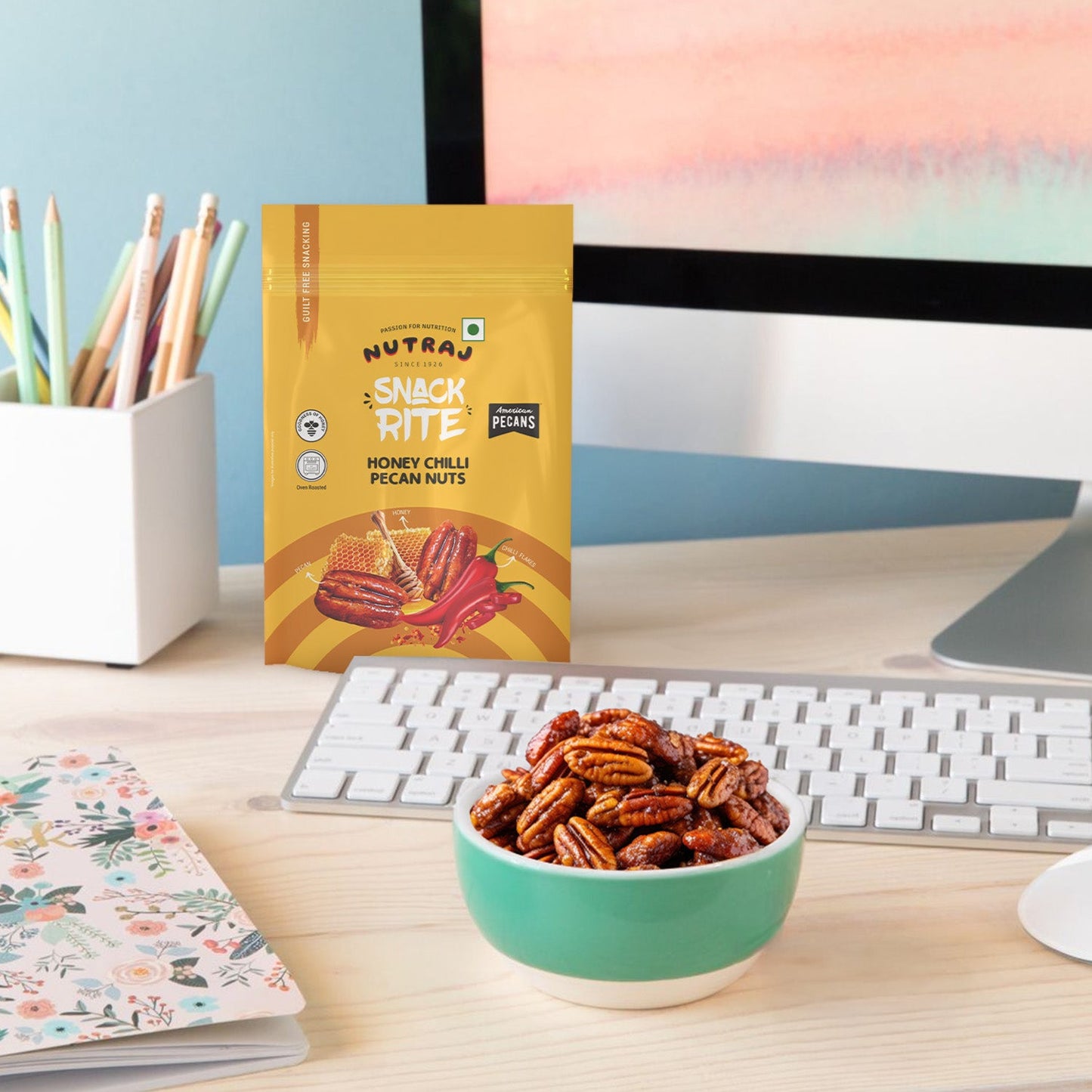 Nutraj Snackrite Honey Chilli Pecan Nuts 40 g Pouch