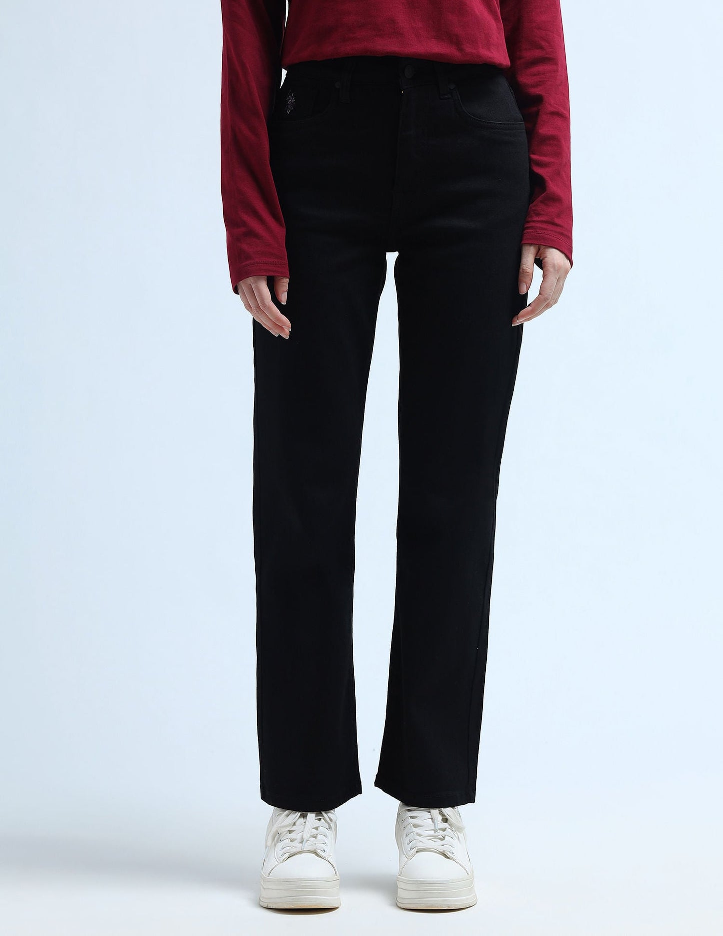 High Rise Straight Fit Jeans