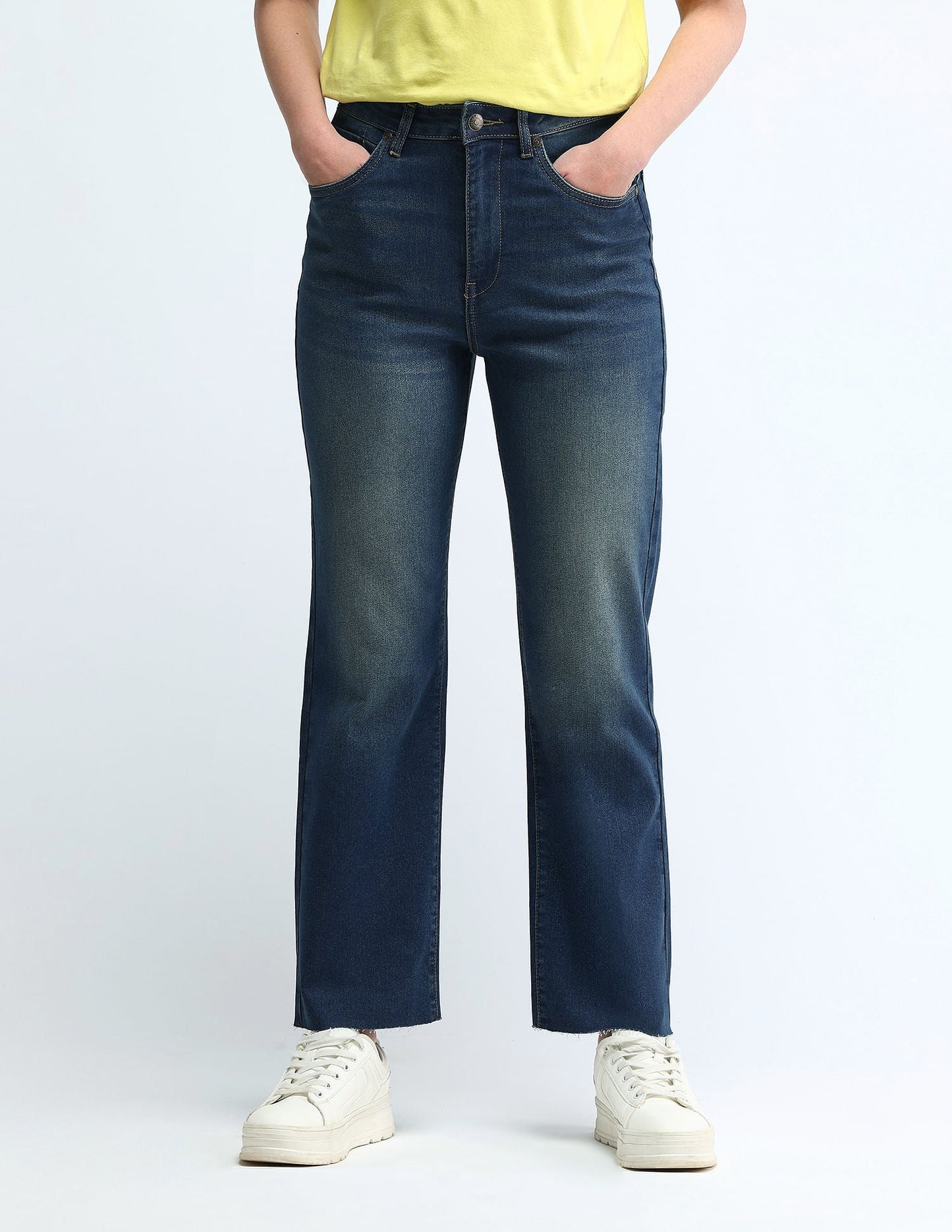 High Rise Straight Fit Jeans