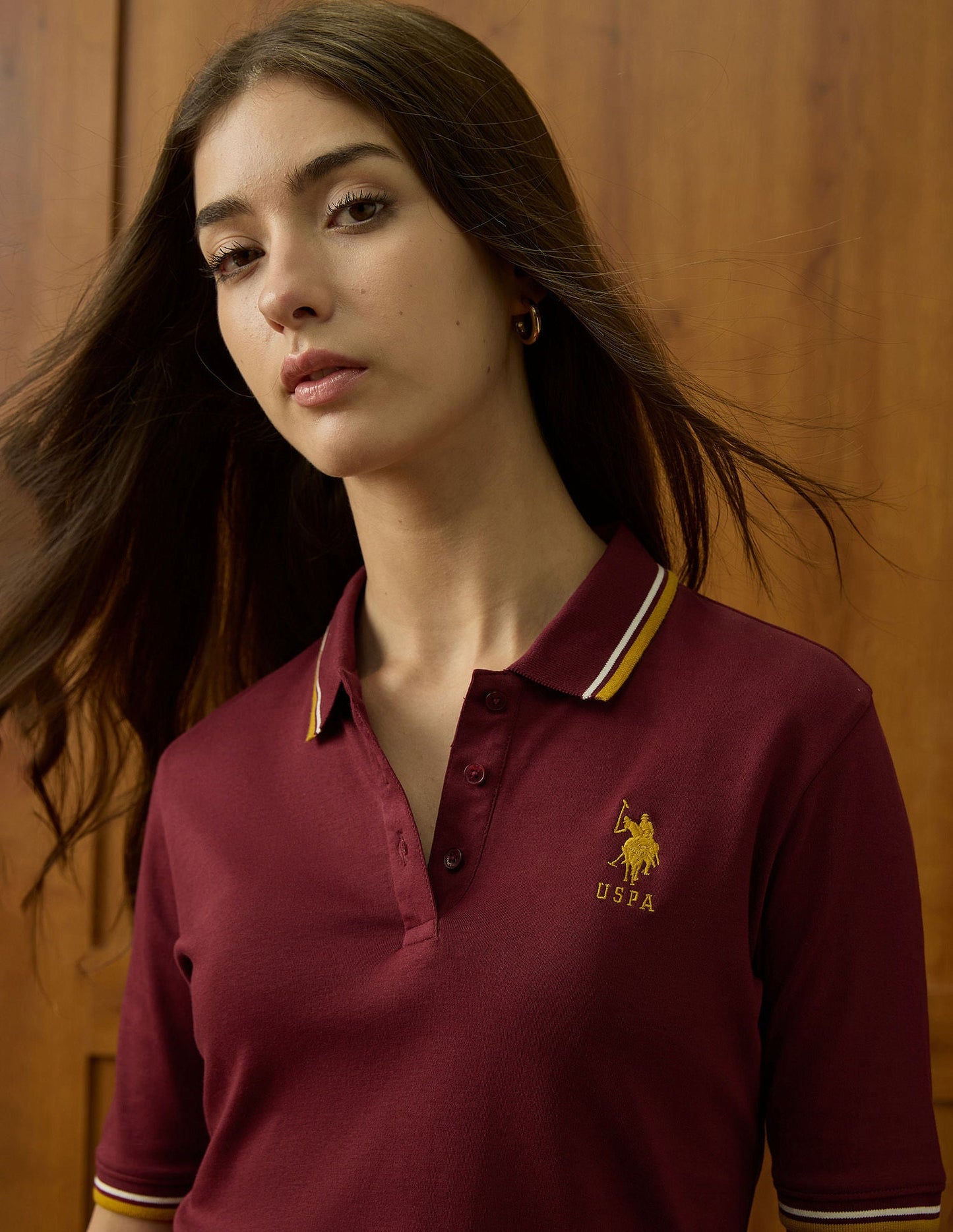 Polo Collar Cotton Tshirt With Tipping