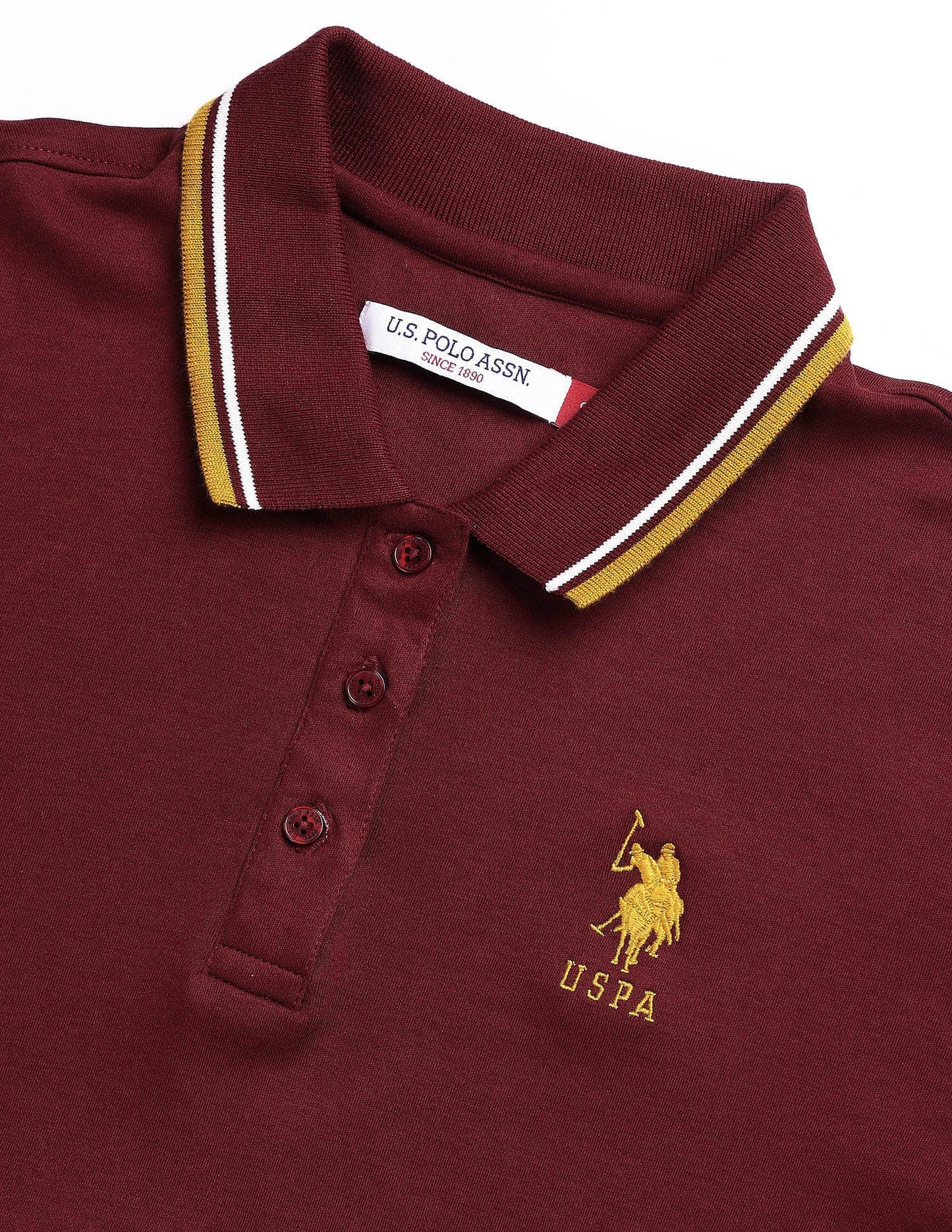 Polo Collar Cotton Tshirt With Tipping
