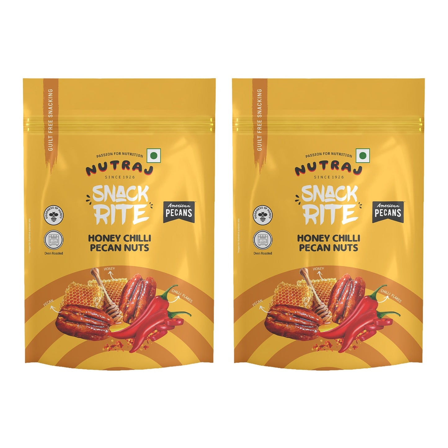Nutraj Snackrite Honey Chilli Pecan Nuts 40 g Pouch
